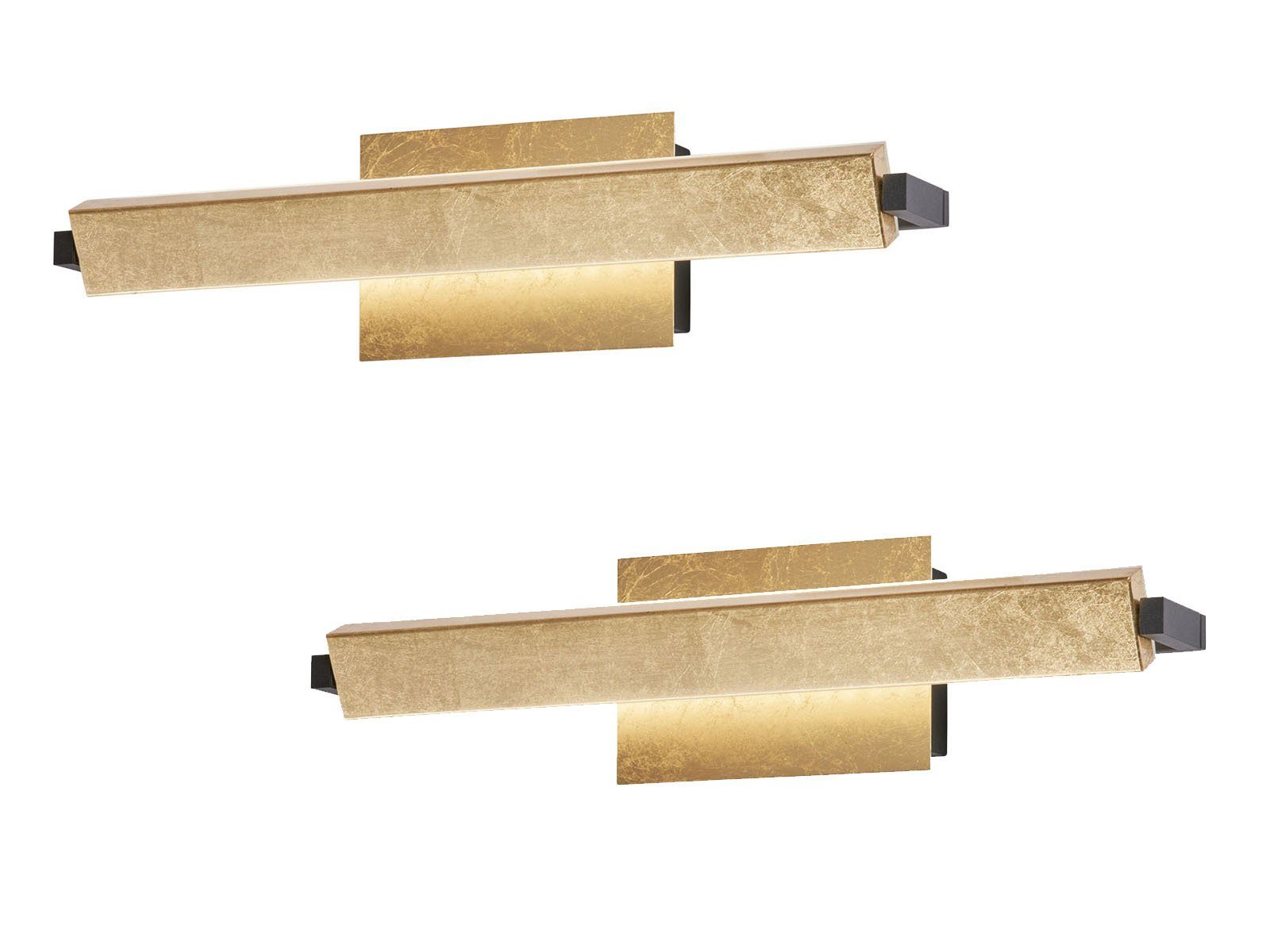 FISCHER & HONSEL LED Wandleuchte, dimmbar, LED fest integriert, Lichtfarbe Warmweiß-Neutralweiß einstellbar, 2er SET 40cm lang mit Schalter, schmal schwenkbar Wand-Montage Innen