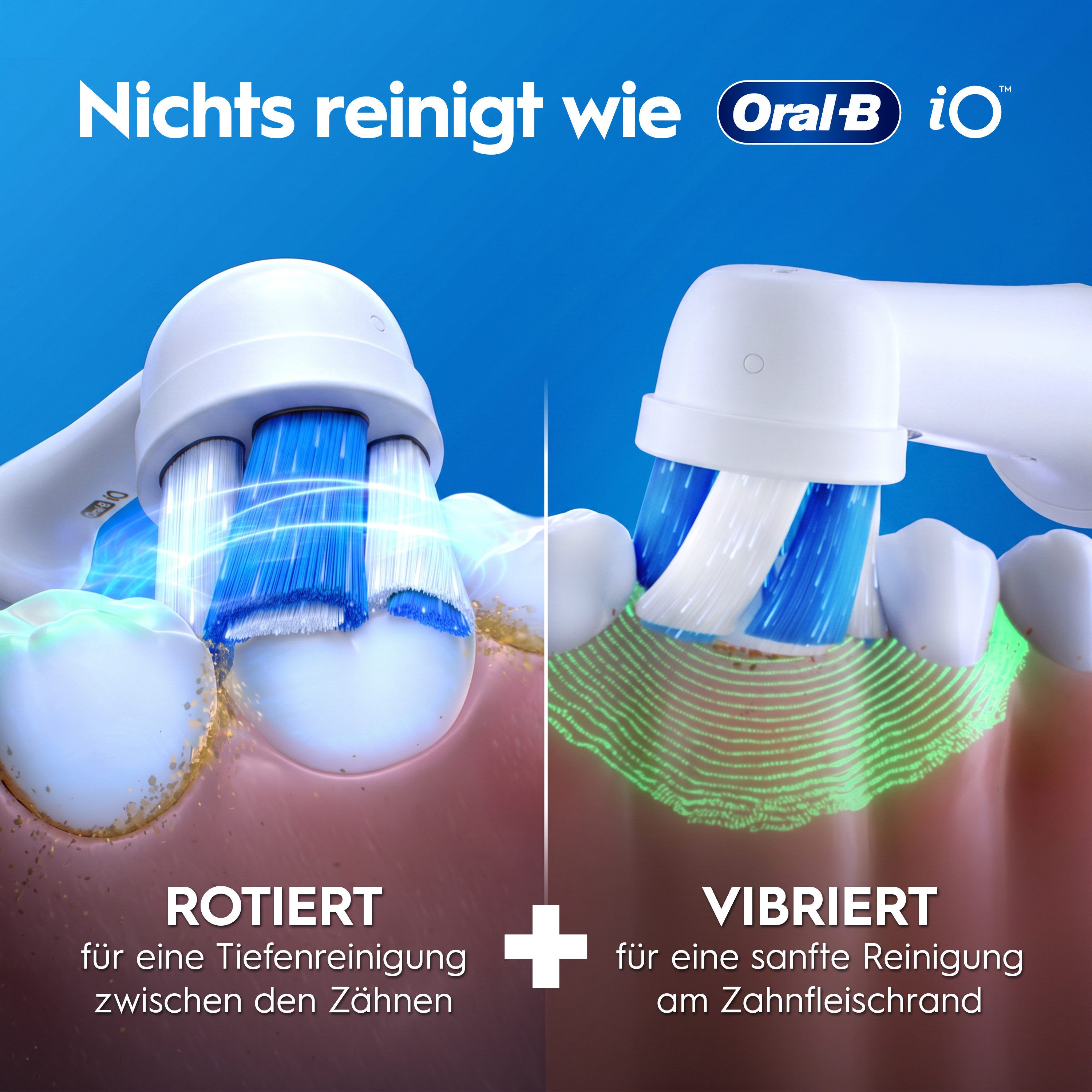 Oral-B Elektrische Zahnbürste iO Series 2, Aufsteckbürsten: 1 St., für die sanfte Reinigung, Reise-Etui, Aufsteckbürstenhalter – Bild 4 von 5