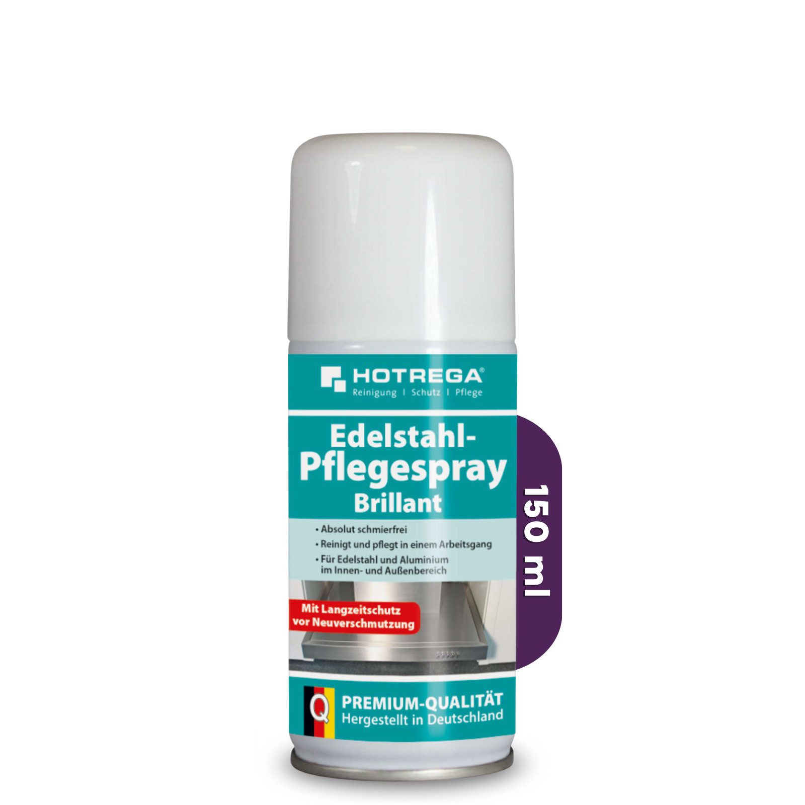 HOTREGA® Edelstahl Pflegespray Edelstahlreiniger Aluminiumreiniger Edelstahlreiniger (Schlierenfreie Reinigung & Pflege Vermindert Fingerabdrücke, Für Küche, Haushalt & Geräte)
