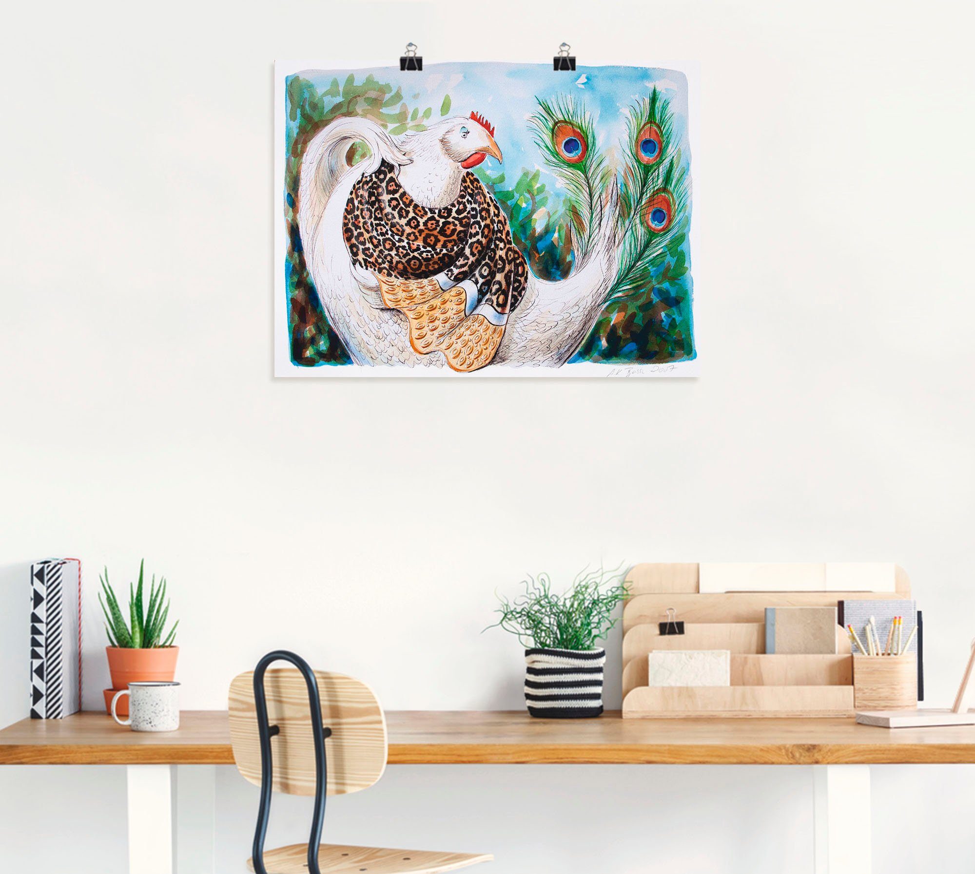 Artland Wandbild Eitles Huhn, Vögel (1 St), als Leinwandbild, Wandaufkleber oder Poster in versch. Größen