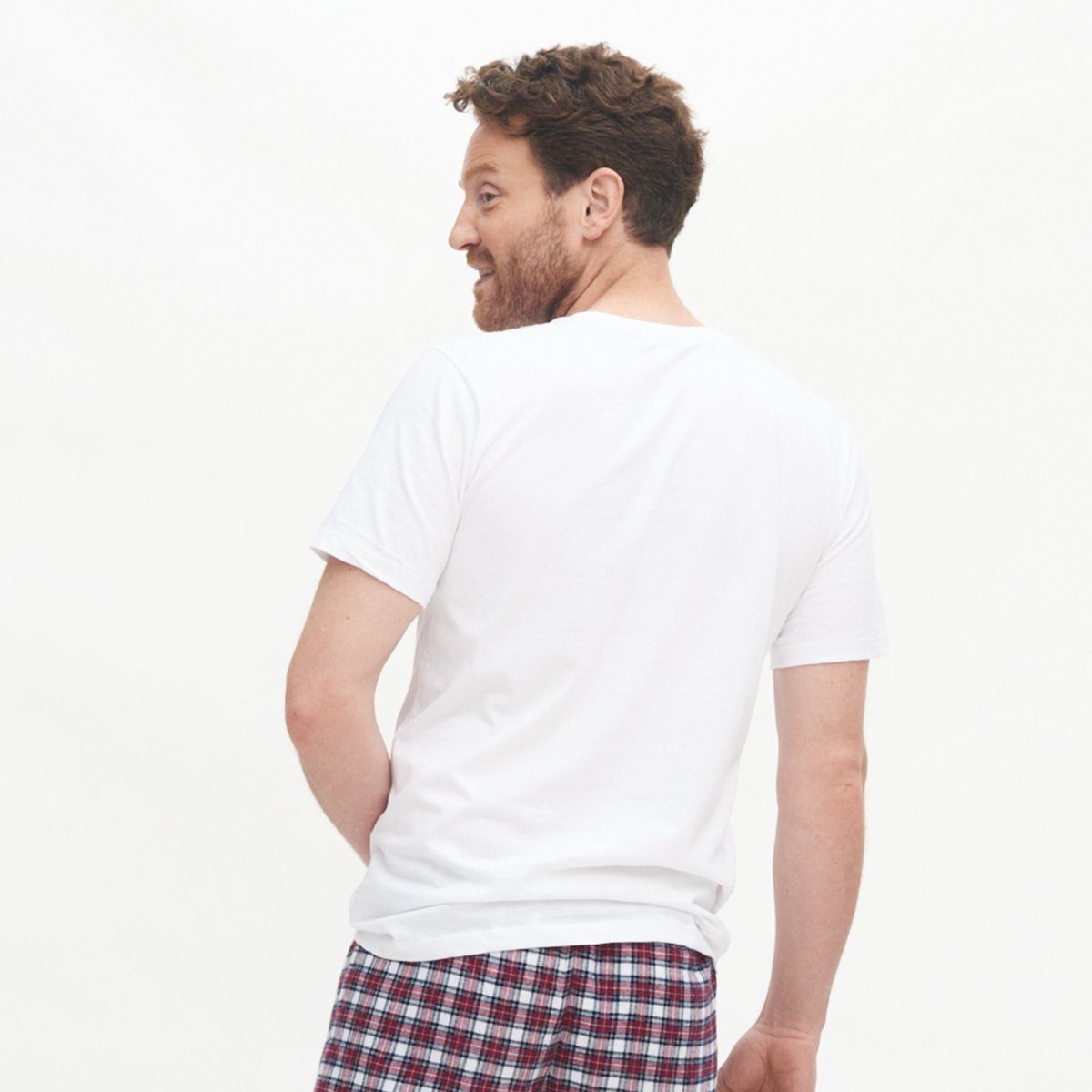 CLARK White CRAFTS Jersey Weiches, LIVING T-Shirt Single anschmiegsames