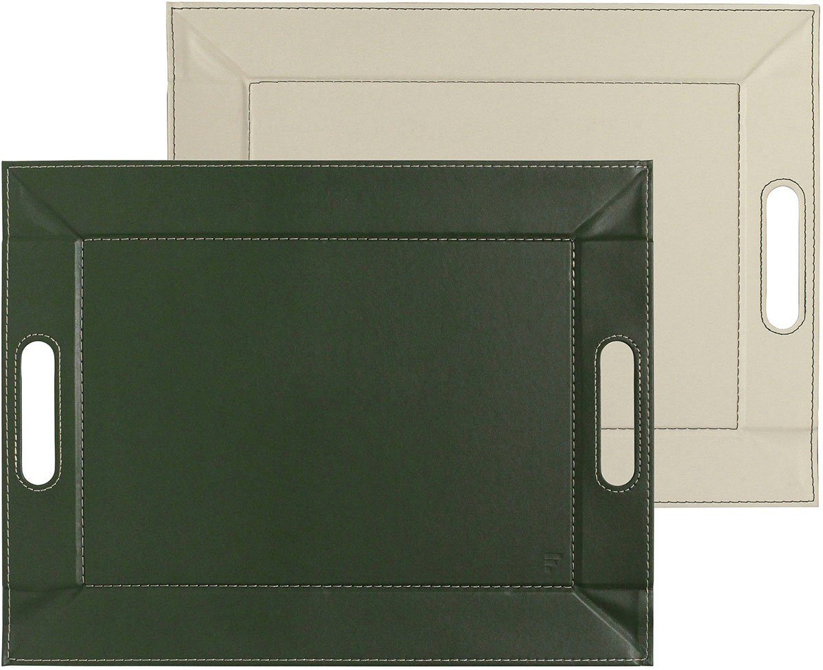 freeform Tablett DUO, 2-farbiges Wendetablett, Tablett und Tisch-Set in einem, wendbar, Kunstleder, (1-tlg), mit Doppelfunktion, pflegeleicht und kann platzsparend verstaut werden