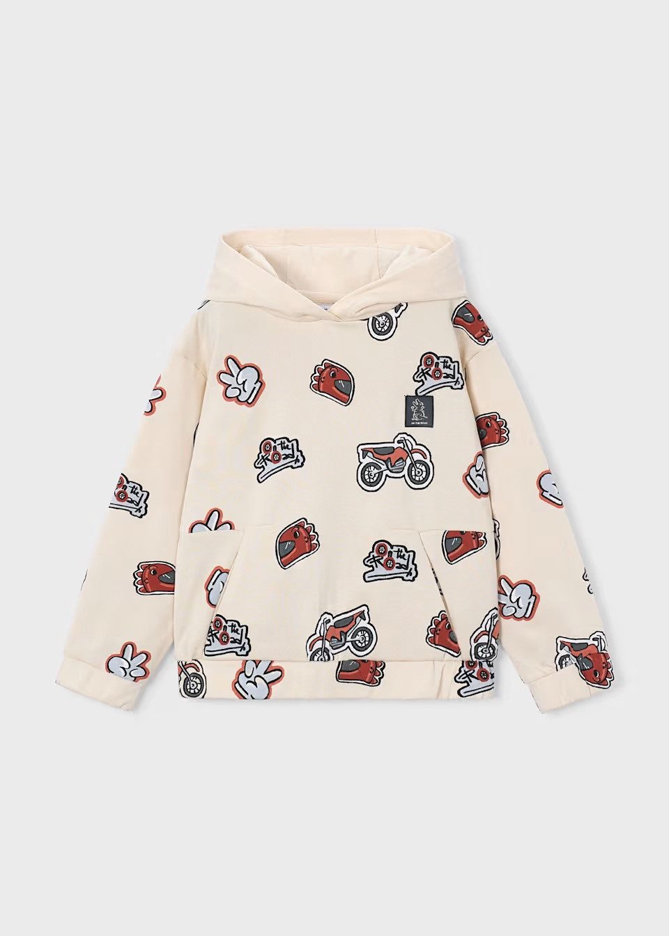 Mayoral Kapuzenpullover Mayoral Gemustertes Sweatshirt mit Kapuze für Jungen – Tofu (445868)