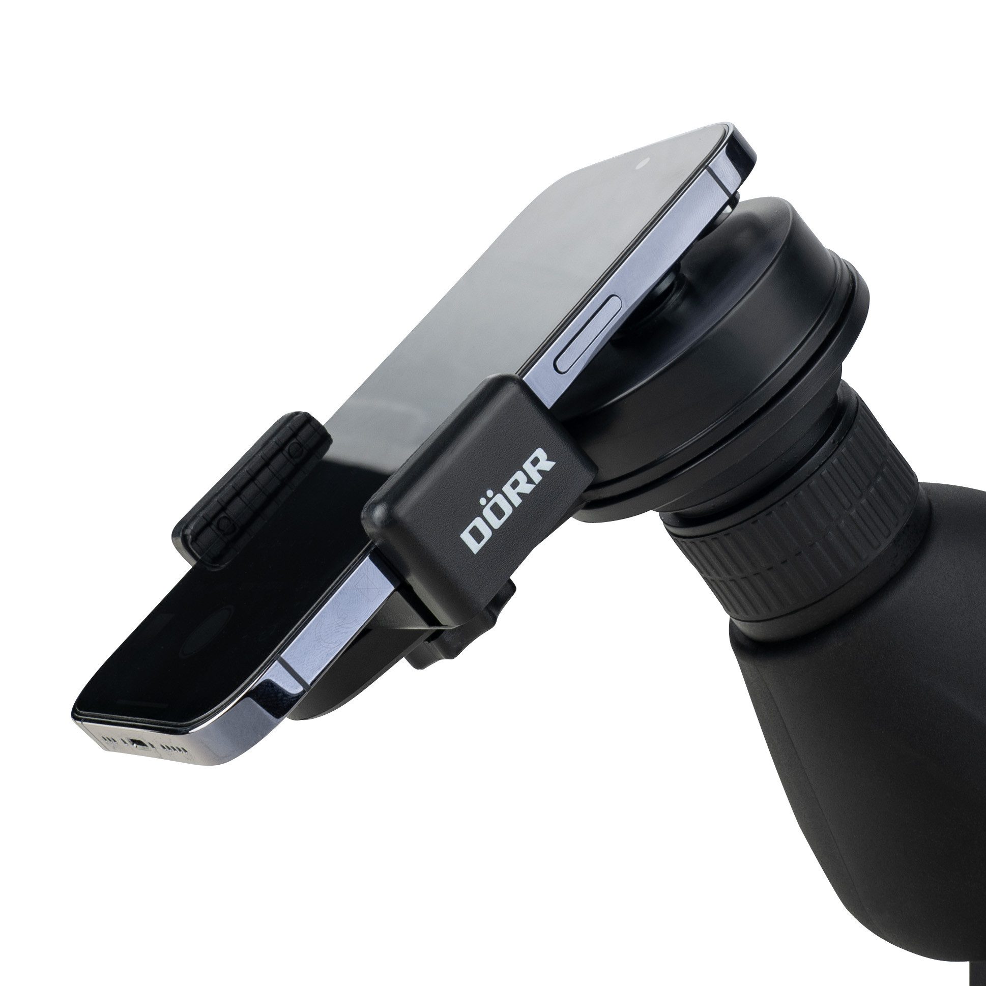 Dörr Handyhalterung für Spektive, Ferngläser & Teleskope, Fotoadapter Spektiv (Smartphone Fotoadapter für Naturfotografie, Jäger & Sportschützen)