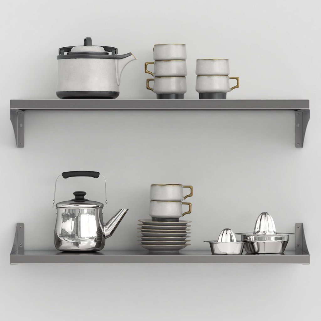 KÖNIGSPROD Wandregal Bücherregal Tellerbord Küche Edelstahl Asteria günstig online kaufen