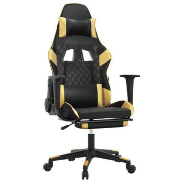 vidaXL Bürostuhl Gaming-Stuhl mit Fußstütze Schwarz und Golden Kunstleder Bürostuhl Hom