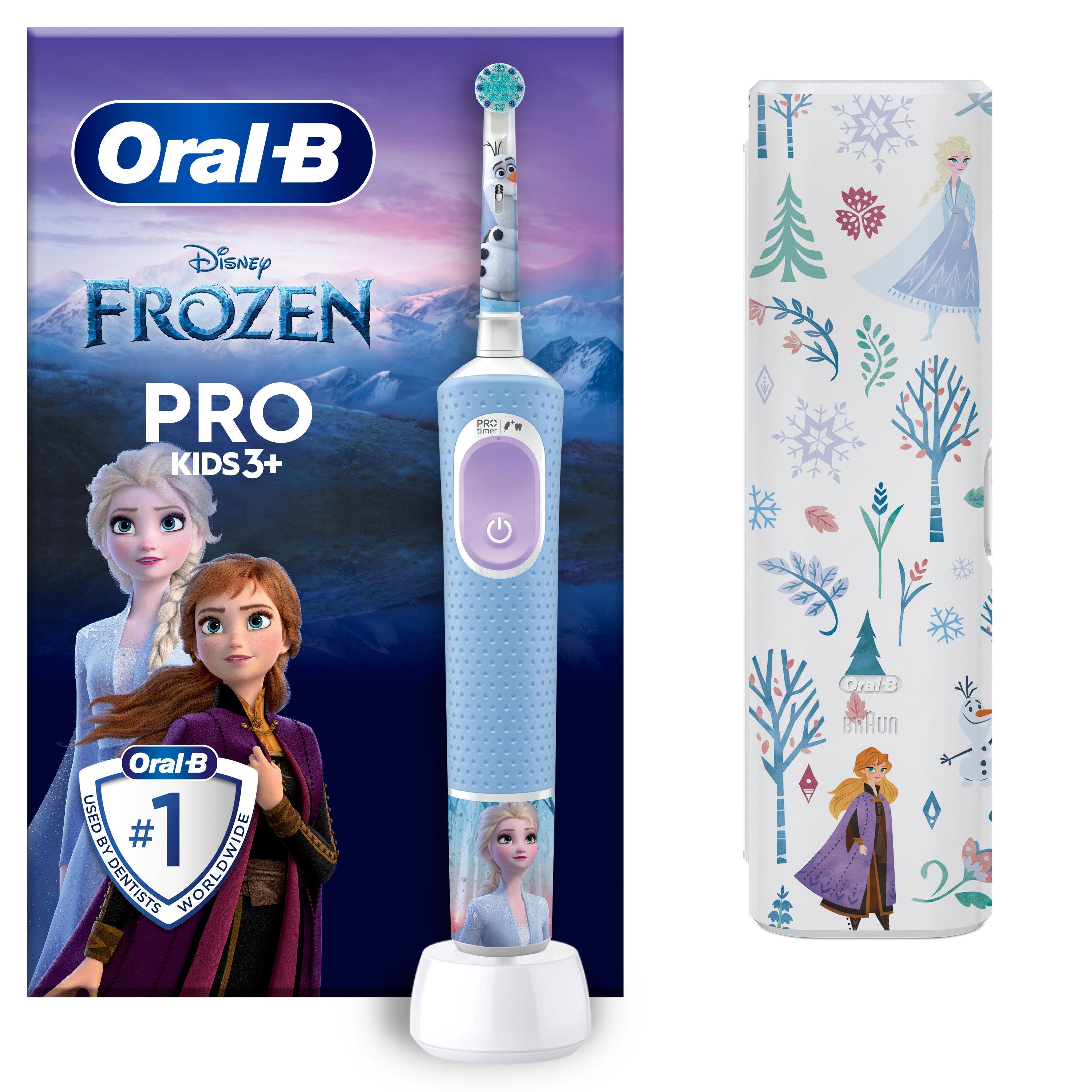 Oral-B Elektrische Kinderzahnbürste Vitality Pro - Kids - Frozen mit Reiseetui
