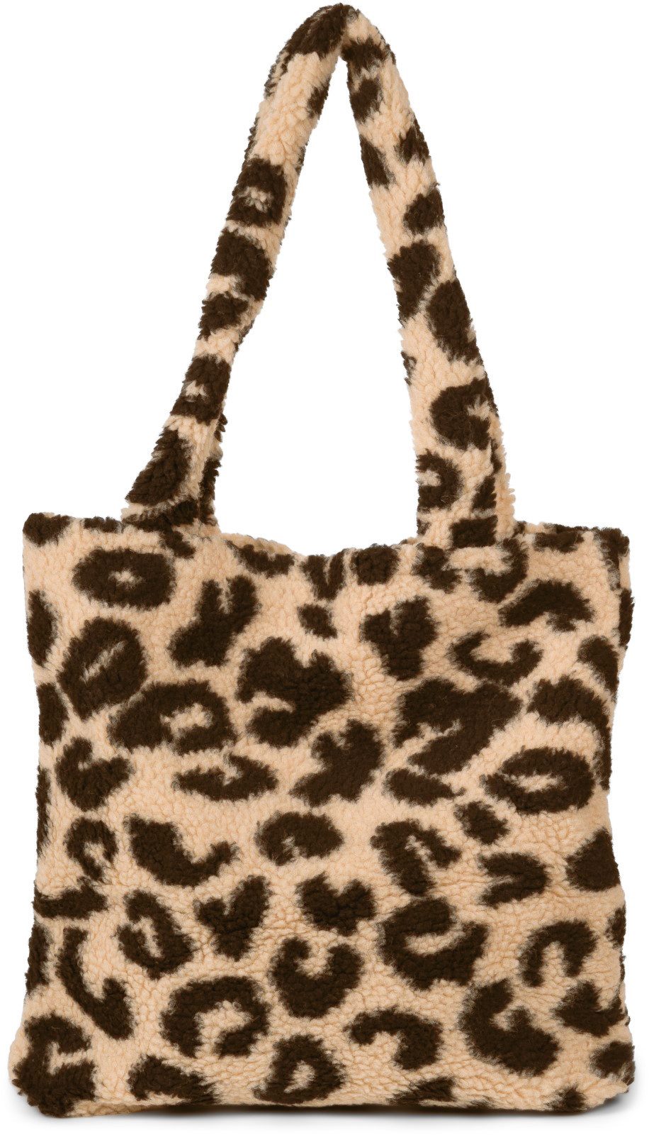 styleBREAKER Schultertasche Leo Shopper Teddyfell Optik (1-tlg)