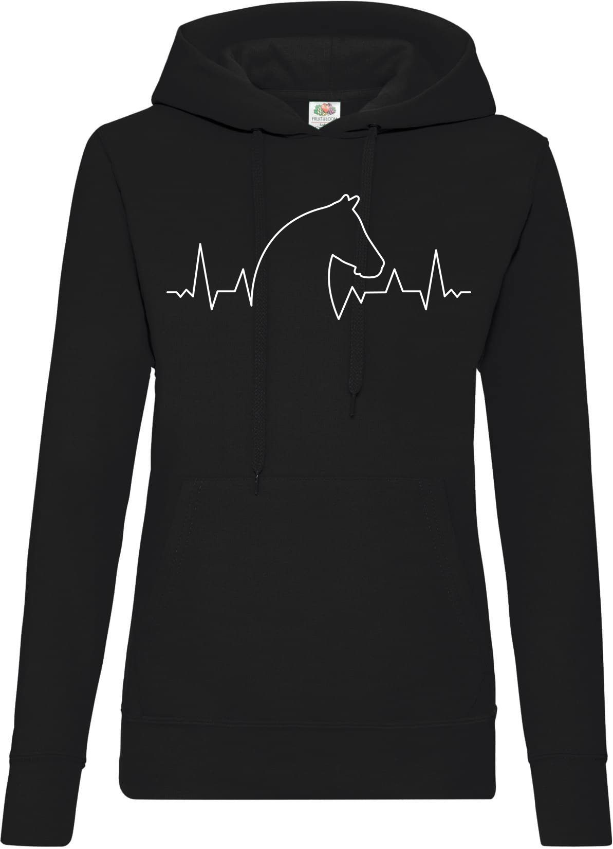 Youth Designz Kapuzenpullover Heartbeat Pferd Damen Hoodie Пуловери mit Trendigem Pony Frontdruck