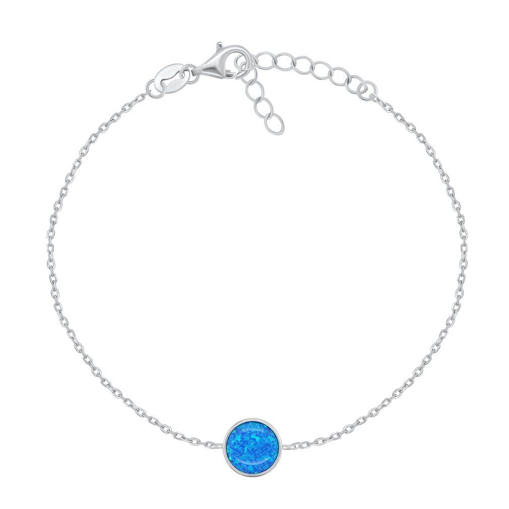 Brilio Silver Armband Silberarmband mit synthetischem Opal BRC124WB