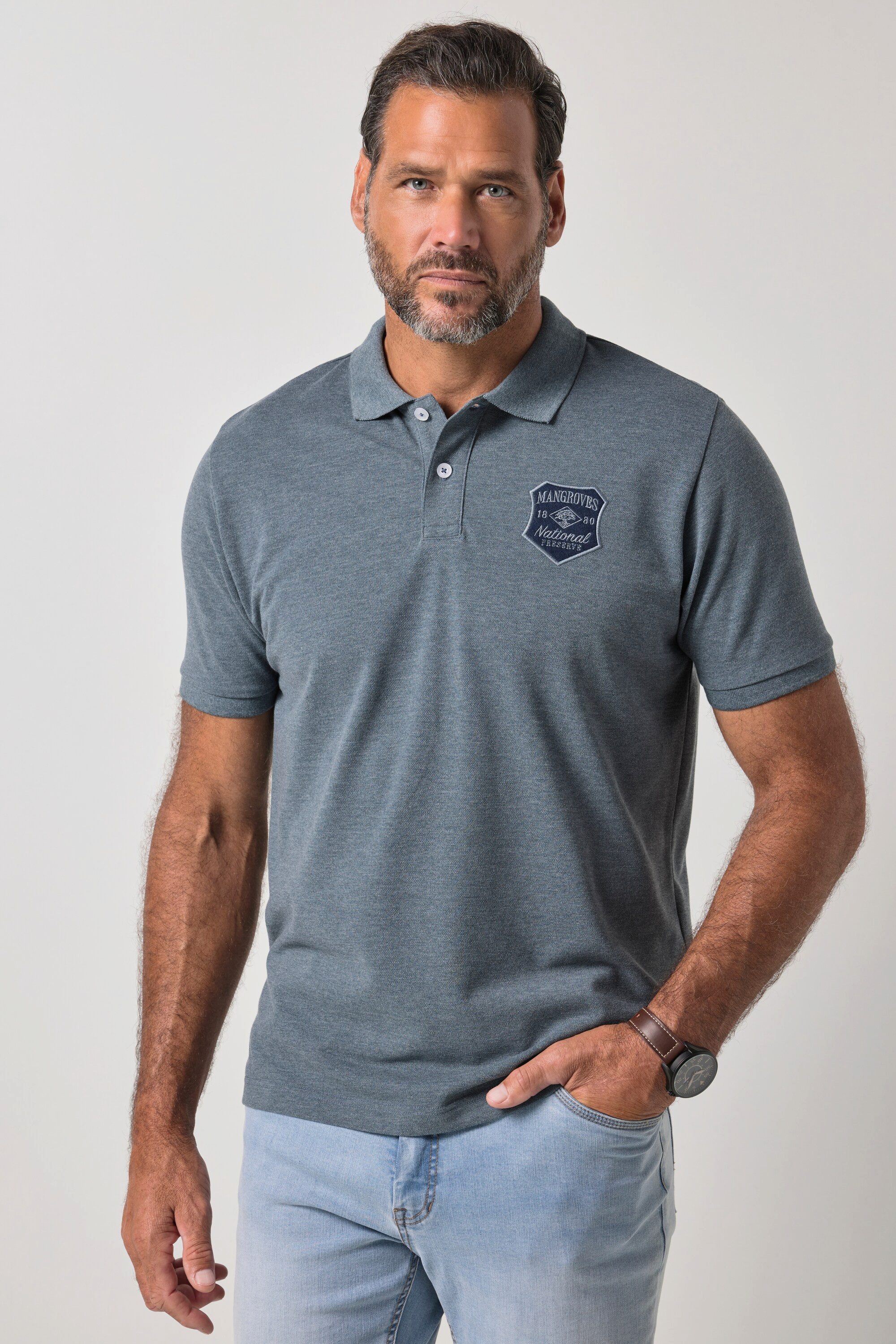 JP1880 Poloshirt Poloshirt Halbarm Piqué Badge bis 8 XL