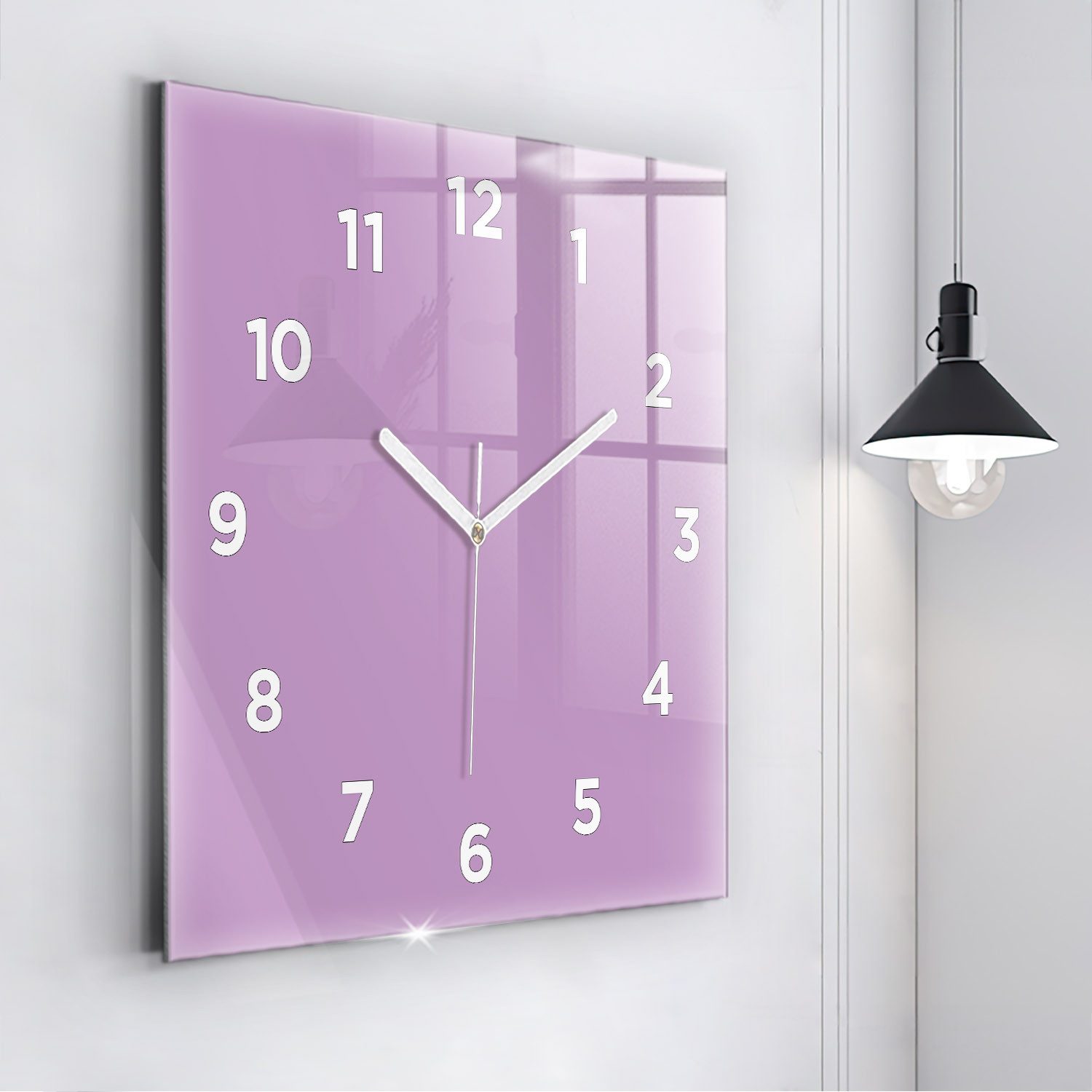 Tulup Wanduhr Glasuhr Quadratische Wanduhr 60x60 cm Uhr Aus Gehärtetem Glas