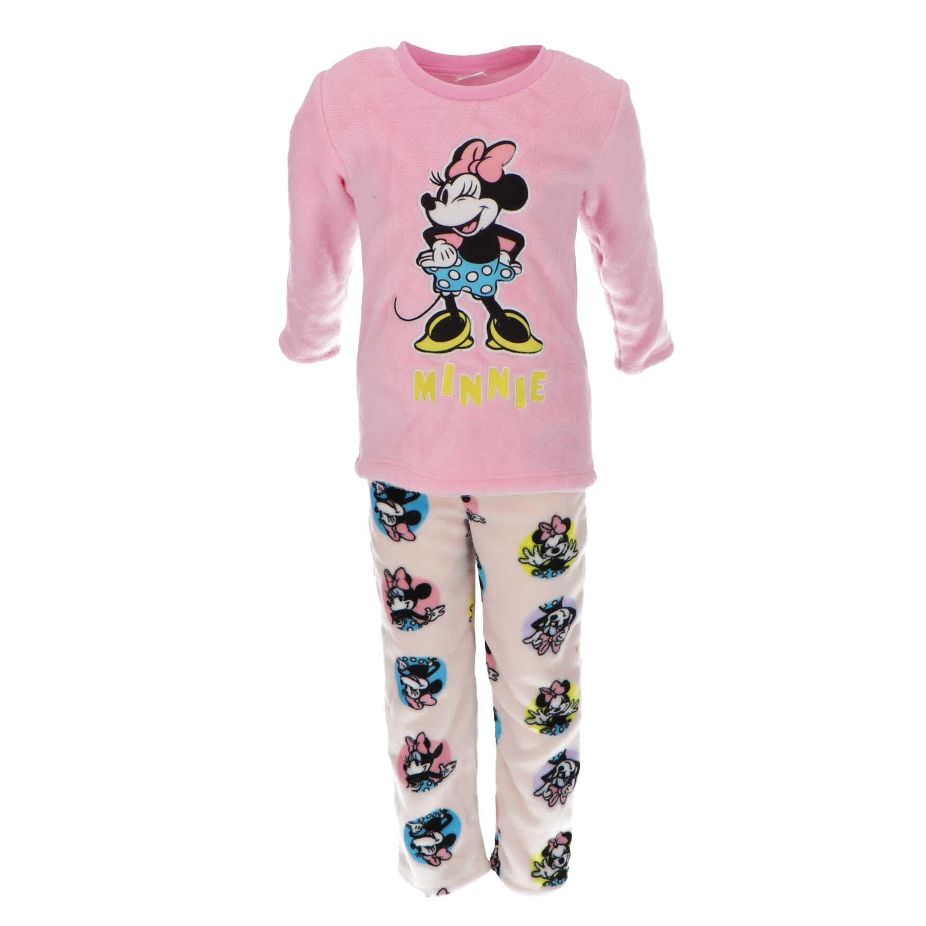Disney Minnie Mouse Schlafanzug Korallen-Fleece Pyjama für Kinder