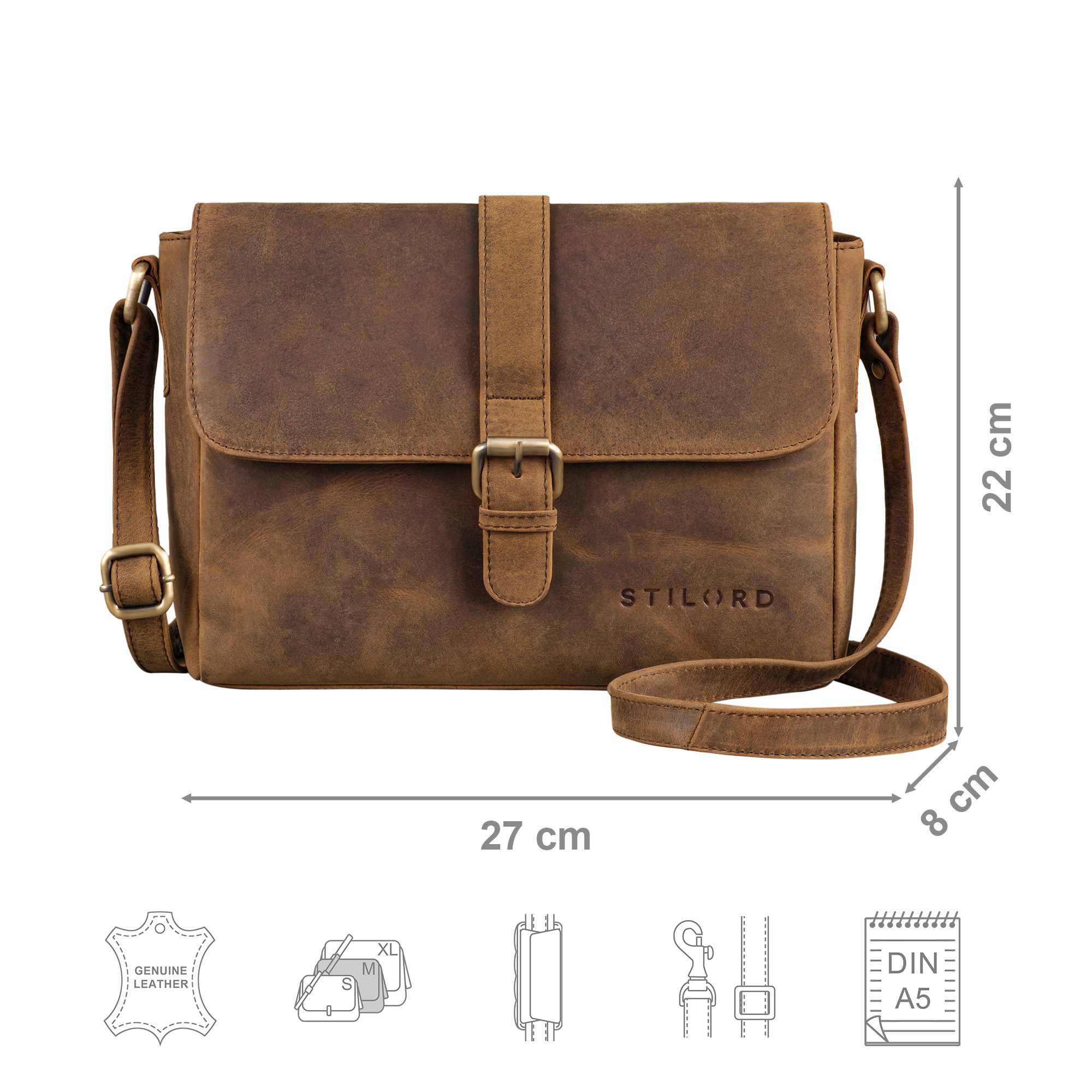 STILORD Handtasche "Letizia" Leder Schultertasche Damen mittelgroß günstig online kaufen