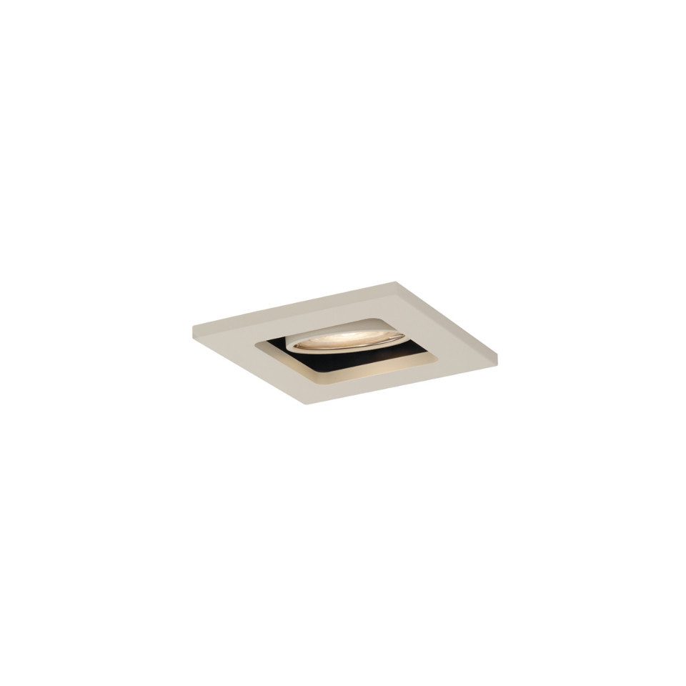 Qazqa LED Einbaustrahler Qure, ohne Leuchtmittel, Extra-Warmweiß, QAZQA Downlight, gu10, Beige, Aluminium, Modern