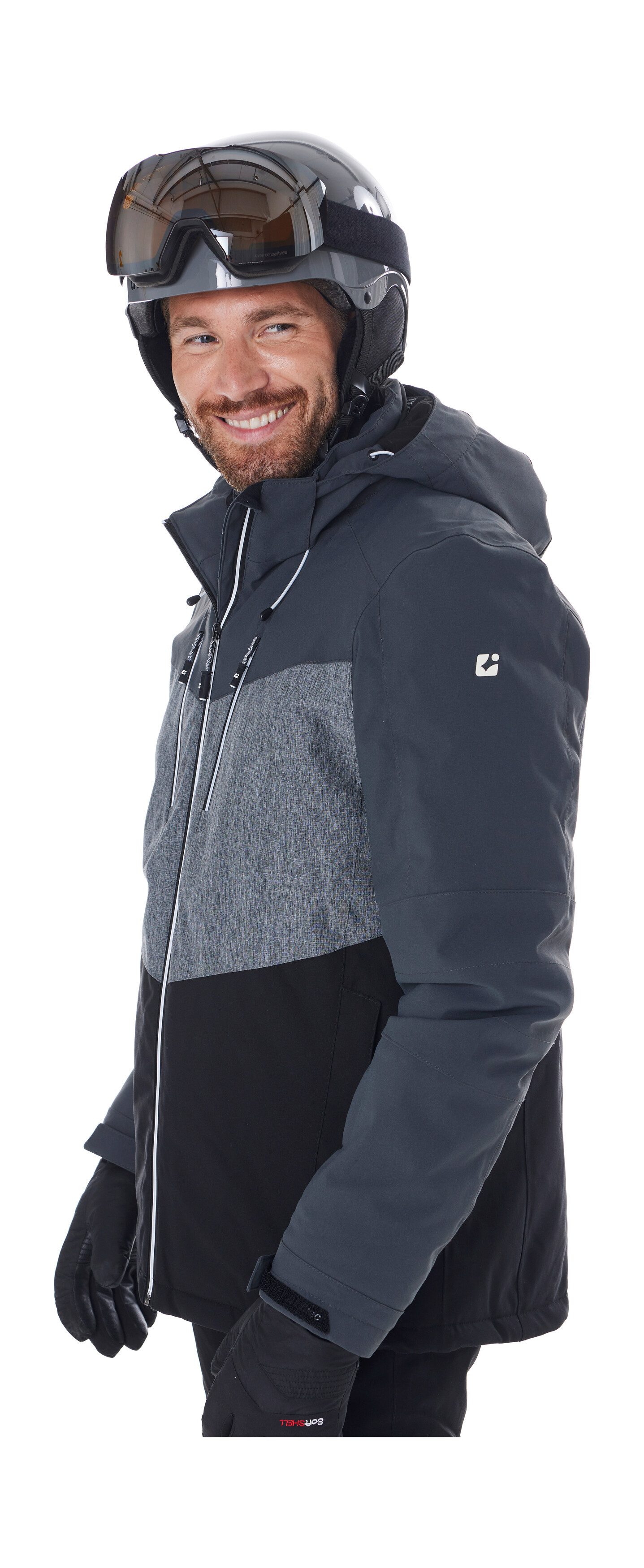 Killtec Skijacke KSW 45 MN SKI JCKT Trendige, wasserdichte Skijacke mit abnehmbarer Kapuze und Schneefang