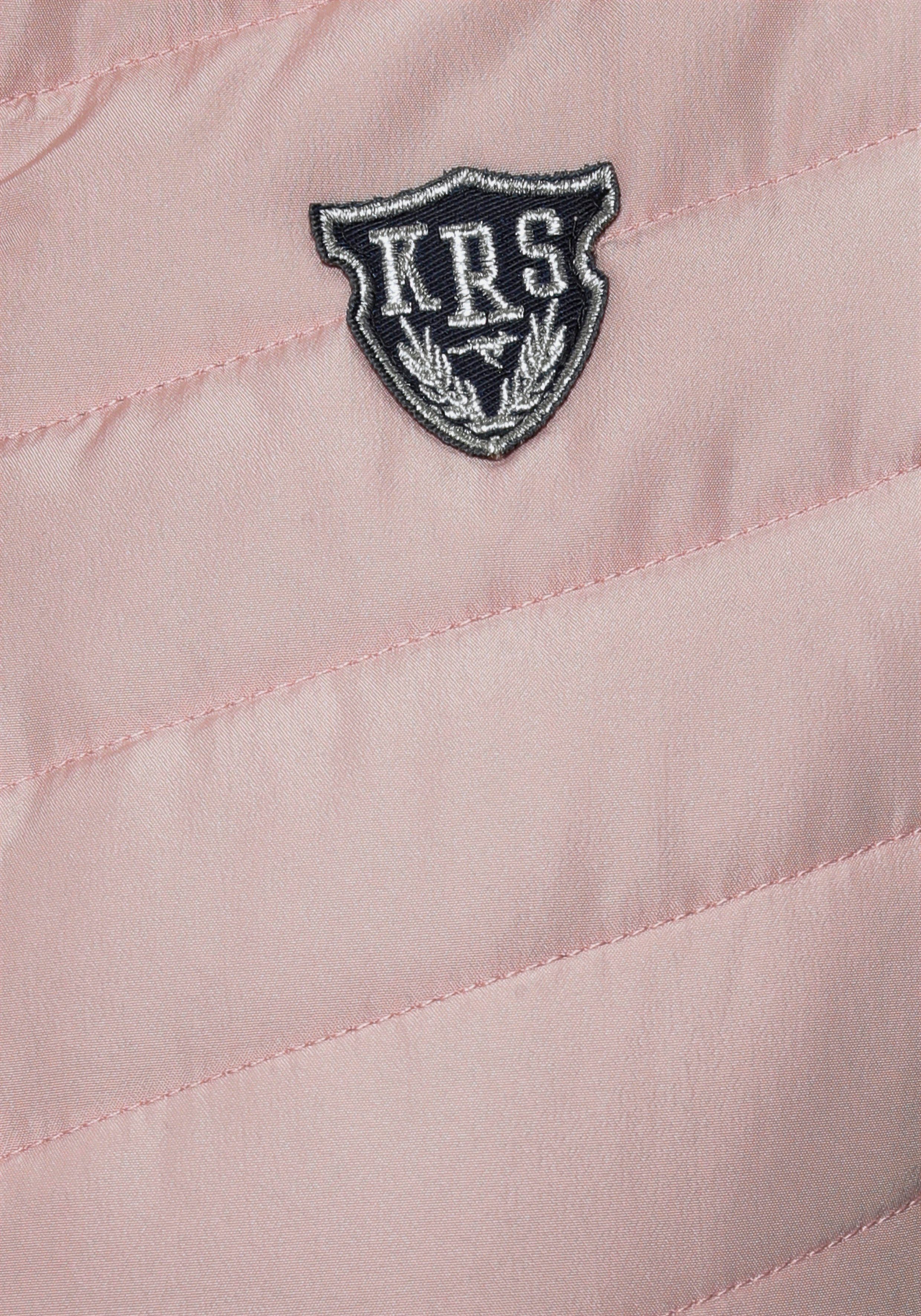 KangaROOS Langjacke im trendigen 2-In-1 nachhaltigem grau-rosa (Jacke Look aus Material)