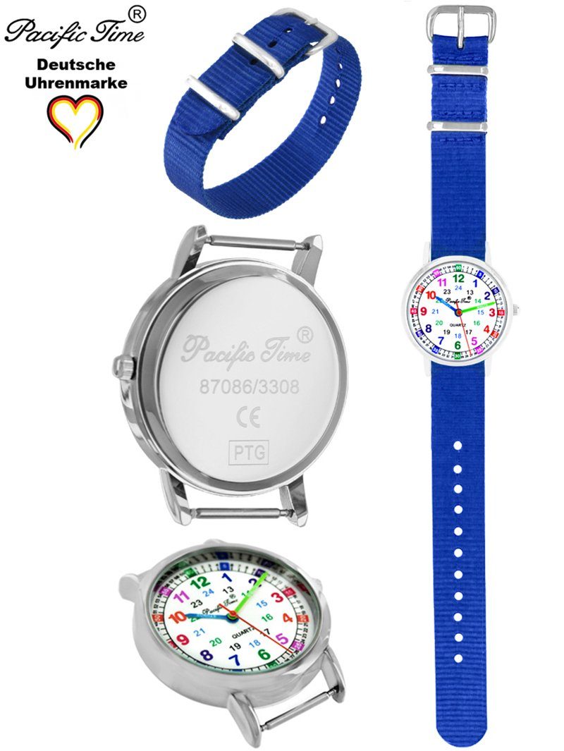 Pacific Time Quarzuhr Kinder Armbanduhr Lernuhr nachhaltiges Wechselarmband, Mix und Match Design - Gratis Versand