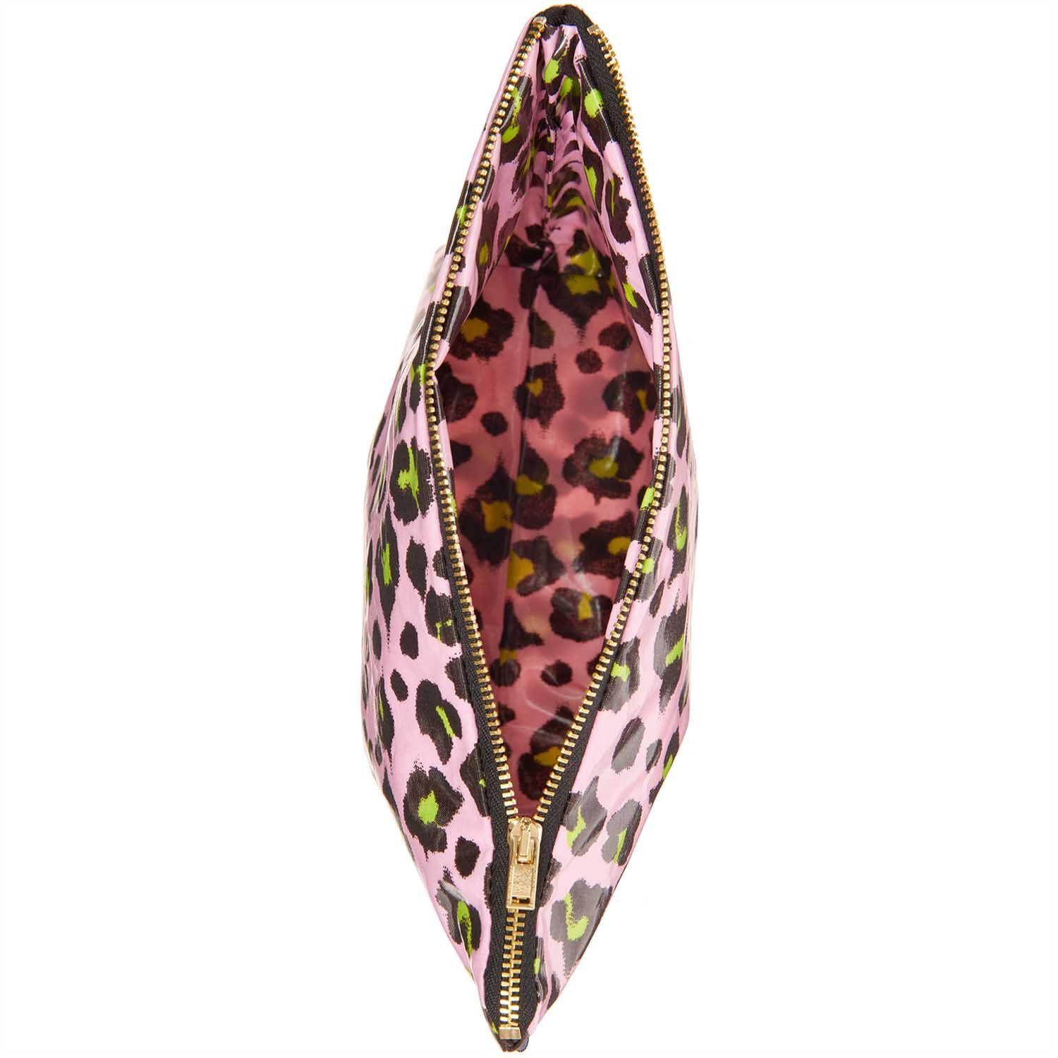 Crystal and Sage Jewelry Beautycase Leo Kosmetiktasche PVC-beschichtet, lila oder rosa, mit Metallreißverschluss