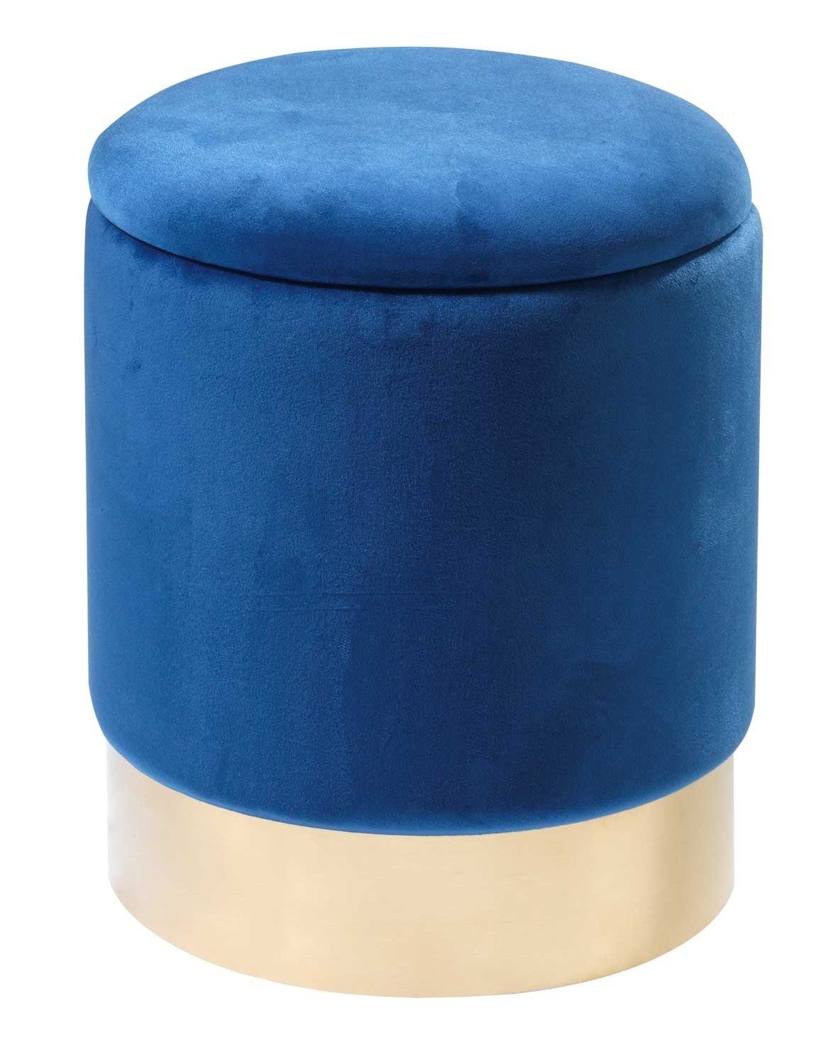 Home4You Sitzhocker, Ø 31 cm, Dunkelblau, günstig online kaufen