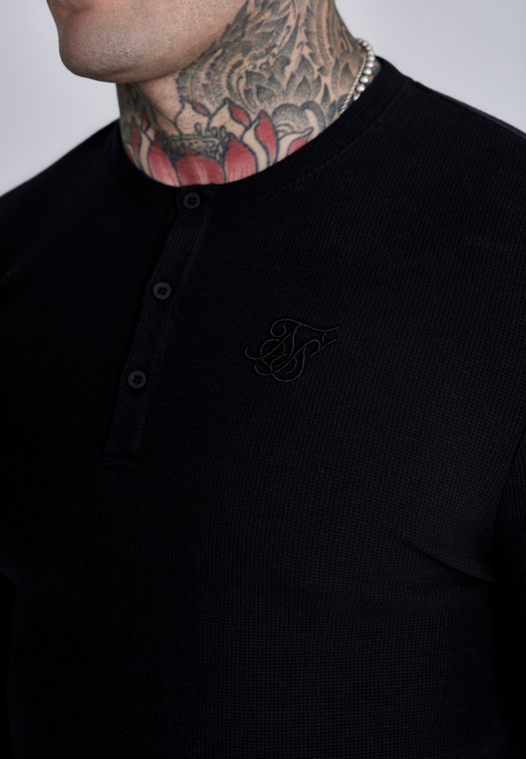 Siksilk T-Shirt SikSilk Herren Henley-T-Shirt günstig online kaufen