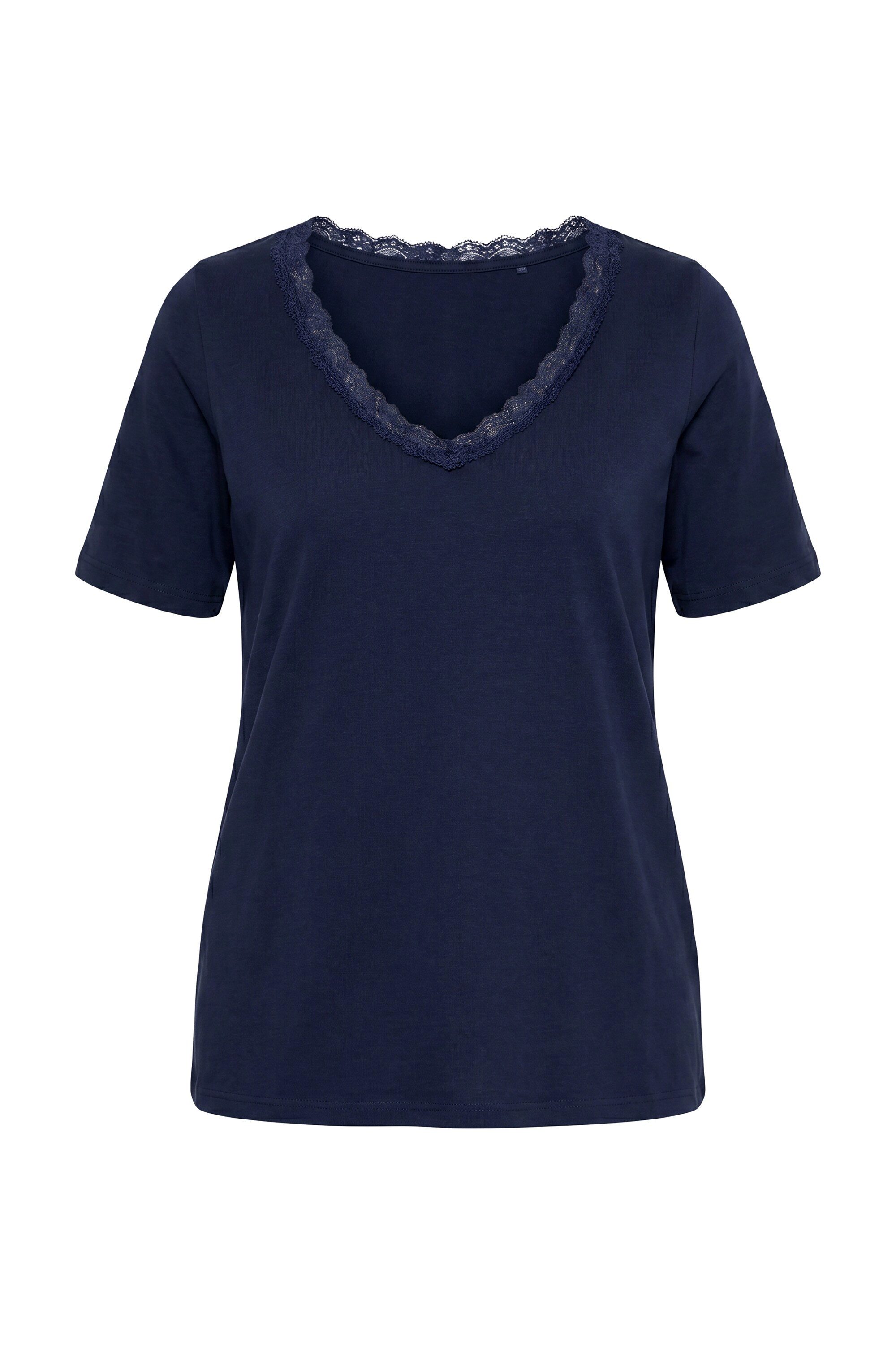 Ulla Popken T-Shirt T-Shirt Spitze Classic V-Ausschnitt Halbarm – Bild 2 von 4