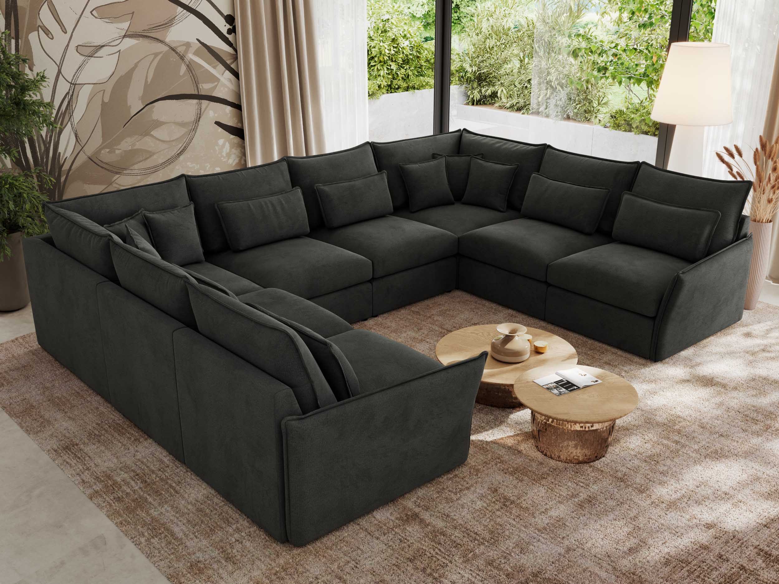 MKS MÖBEL Ecksofa VERSO U 8M, Set, Wellenfedern, CME35-Schaum, Zierkissen, Wohnlandschaft, Ecksofa U-Form, modulare Sofa, lose Rückenkissen, Sofa Big XXL