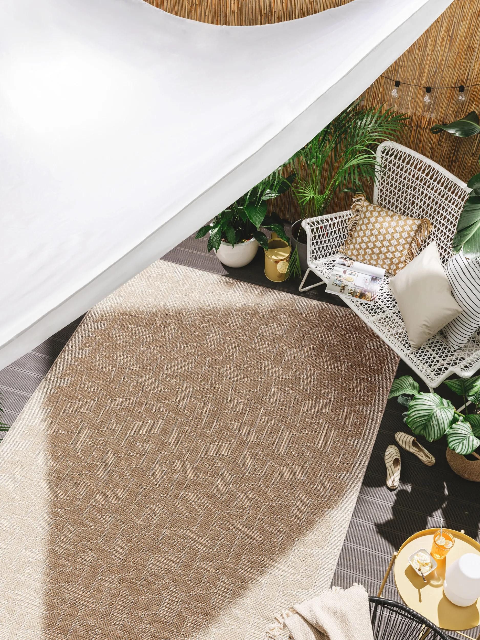 benuta Outdoorteppich Bronco, rechteckig, Höhe: 5 mm, In- & Outdoorteppich, Robust für Garten, Terrasse, Balkon, Küche