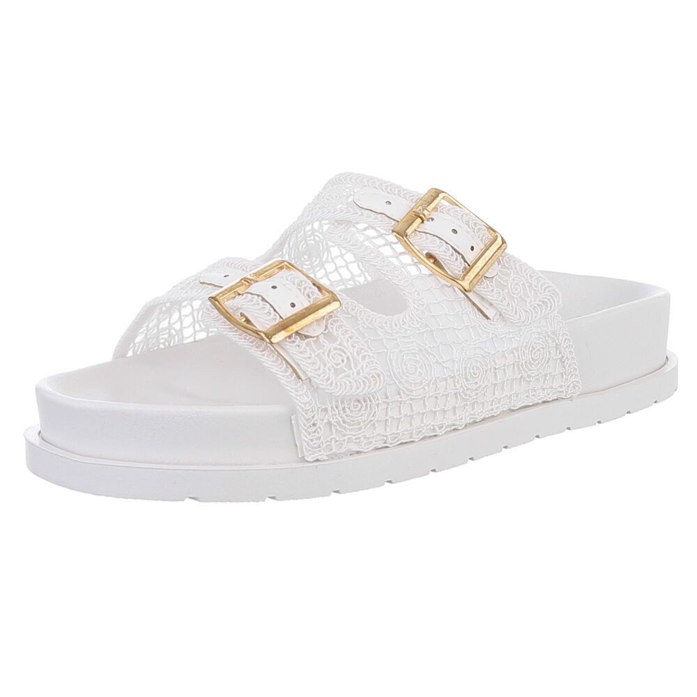 Ital-Design Elegante Damen-Sandalen mit verstellbaren Riemen Pantolette (89 günstig online kaufen