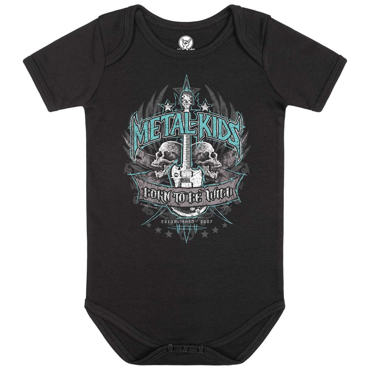 Metal Kids Kurzarmbody mit Born To Be Wild Druck für Babys