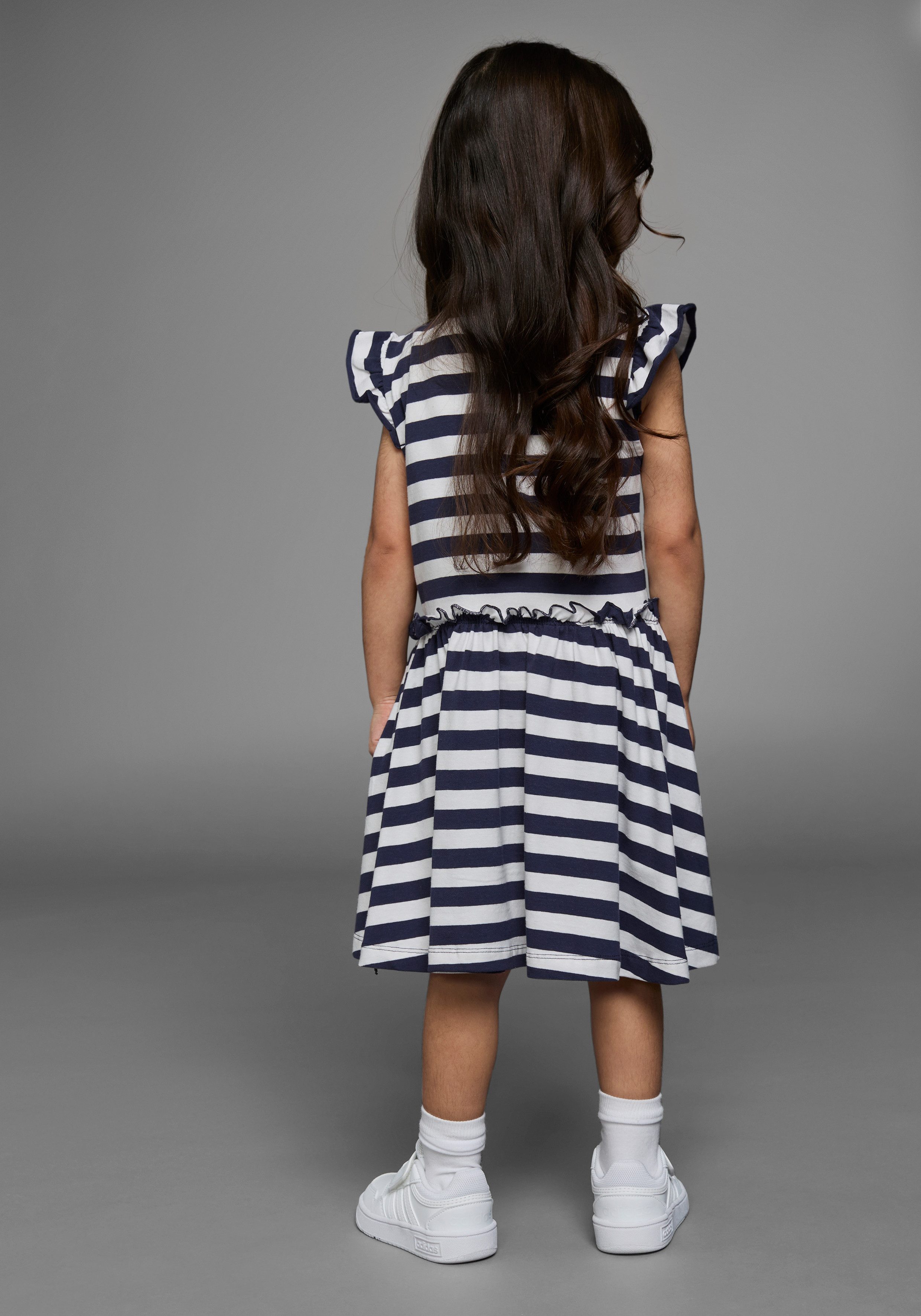 KIDSWORLD Jerseykleid mit Pailletten für kleine Mädchen - Kirschen oder Zitronen Motiv festlich, kniefrei, verspielt, aus Baumwollmischung