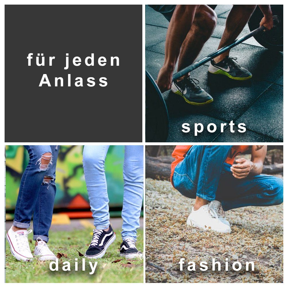 Reslad schwarz Unsichtbare Reslad Herren Sneaker Damen unsichtbare (6-Paar) Socken & rutschfeste (6xPaar) Füßlinge mit Füßlinge Silikonp Unisex