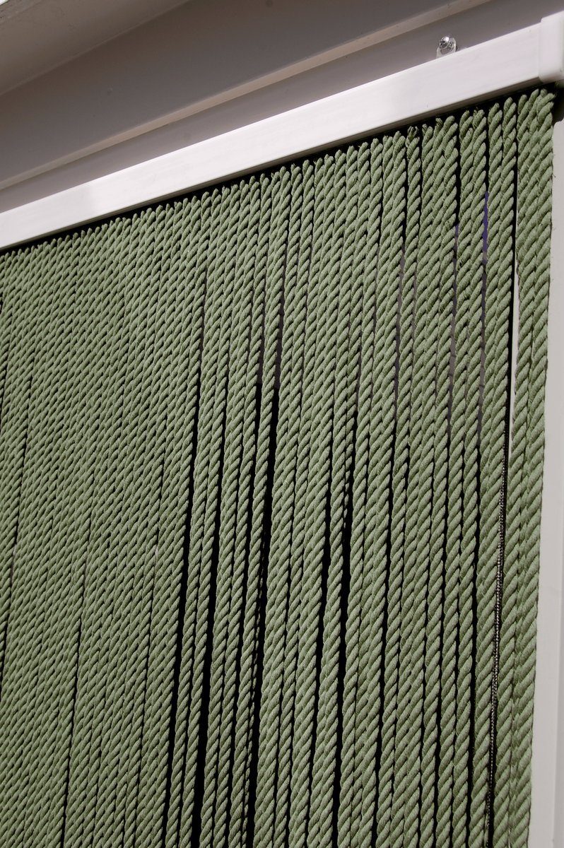 x Kunststoff Tenda cm, - Seilvorhang 4 90 CASA Insektenschutz-Vorhang inklusive TOULON 210 olivgrün, Schrauben La