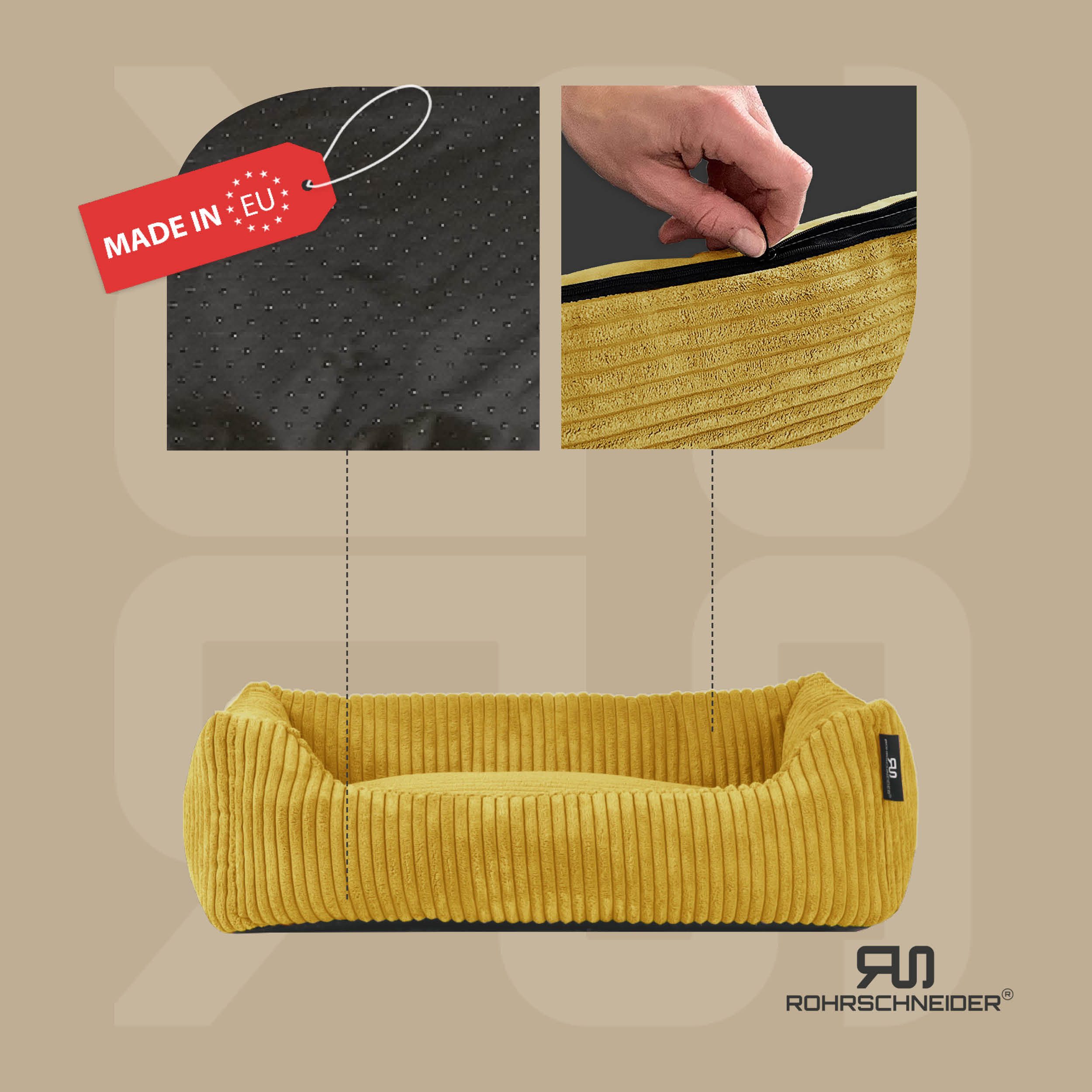 Rohrschneider Tierbett Hundebett Cord für kleine günstig online kaufen