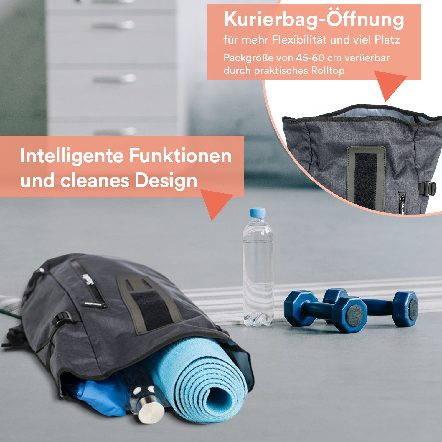 Skandika Rucksack Bara 20 Liter, Laptoptasche Reisetasche Uni, Urban Style Design, Tagesrucksack, Organizer, wasserabweisend, für Damen, Herren, Schule