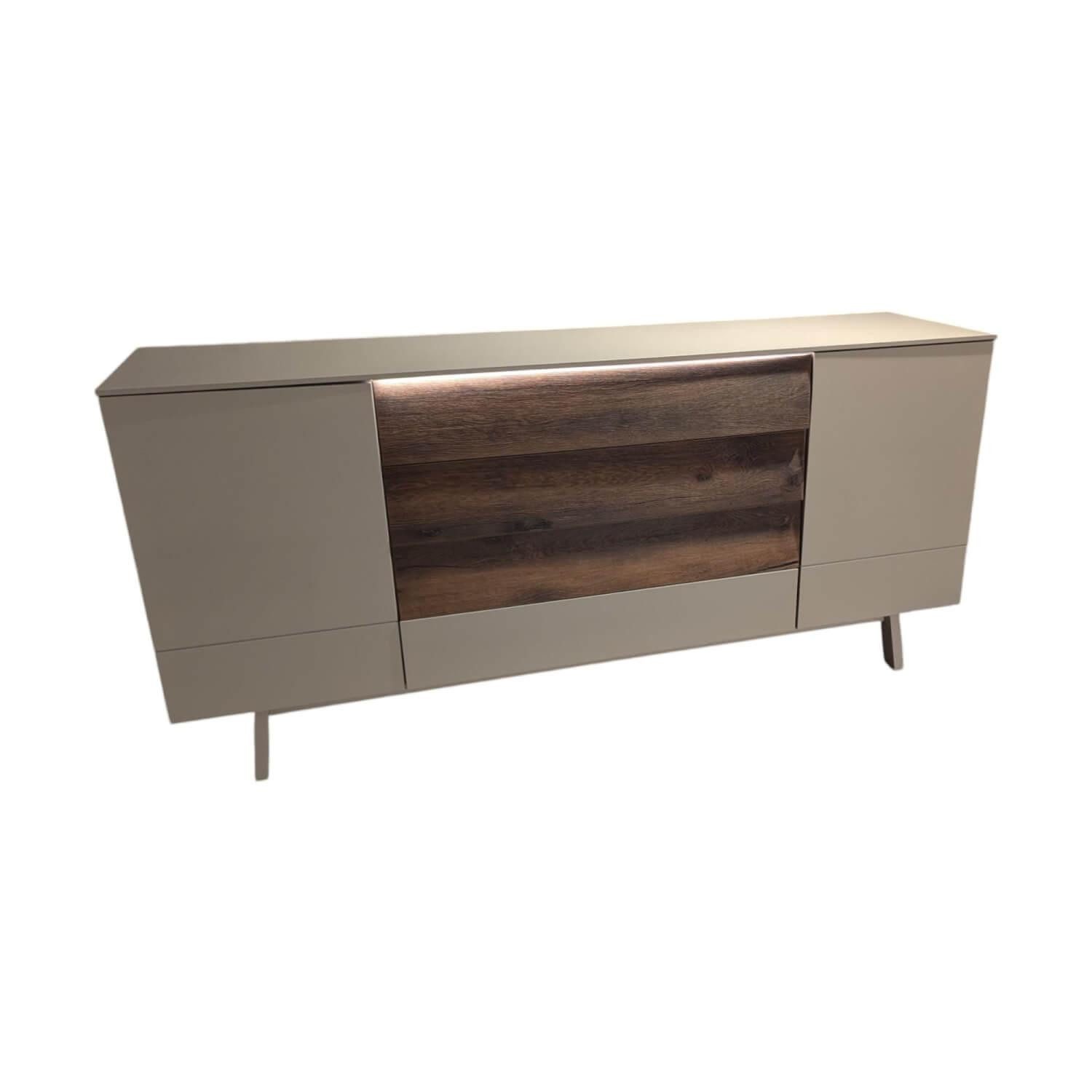 GWINNER Sideboard Sideboard Missano Lack Seidenmatt Fango Grau Akzente