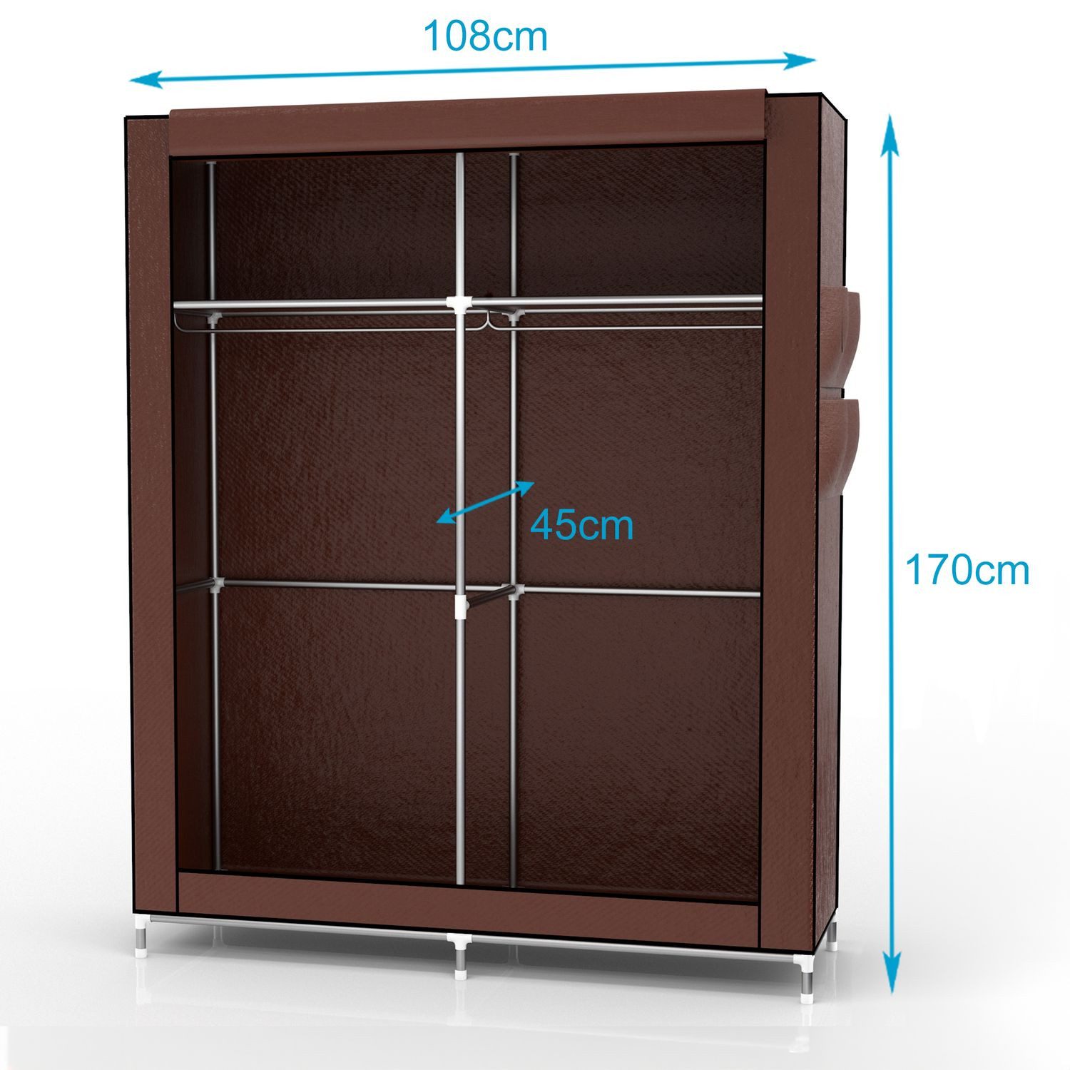 Intirilife Kleiderschrank (Faltschrank 108x170x45 cm in günstig online kaufen