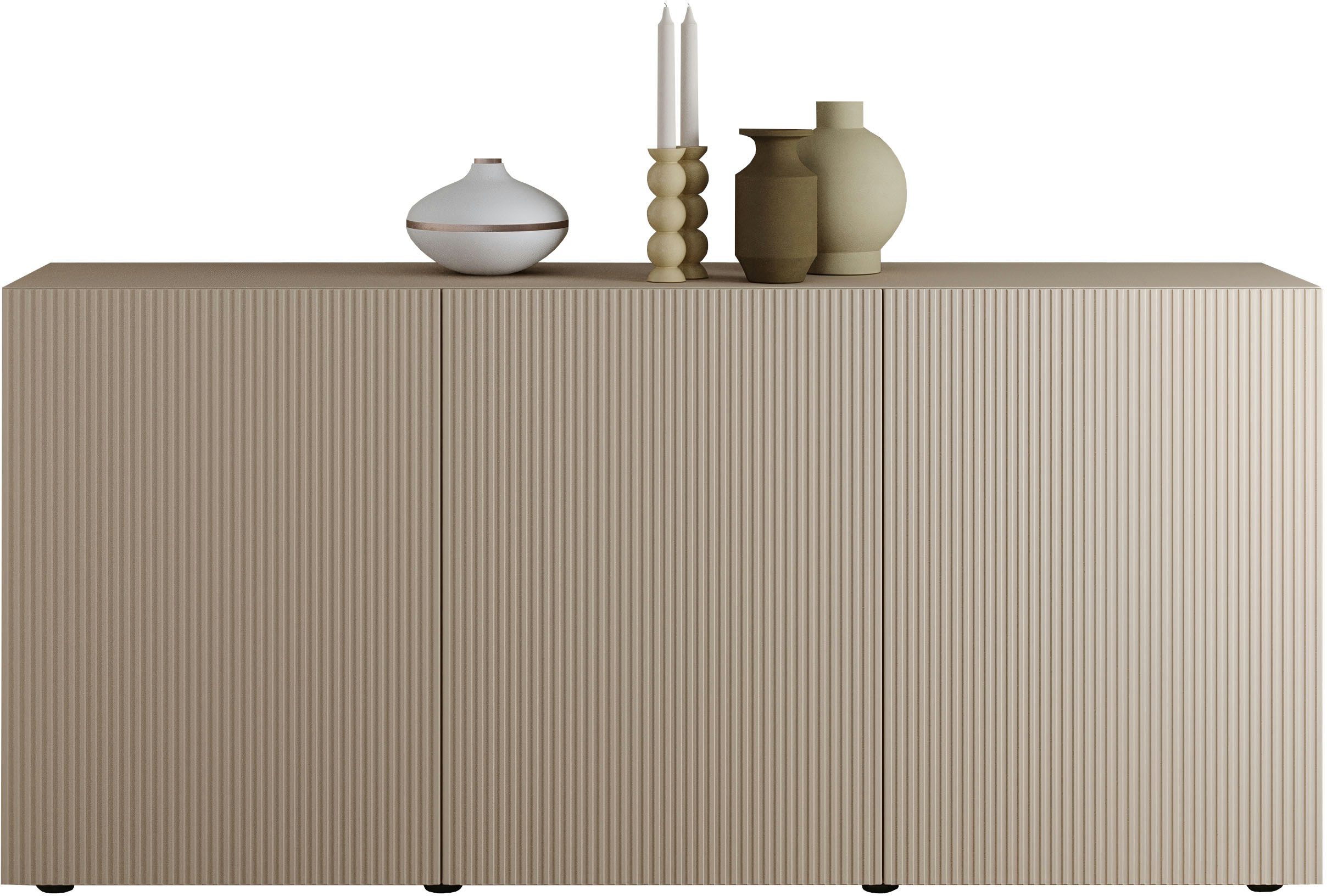 INOSIGN Sideboard Rio Breite 181 cm, Kommode mit 3 Türen, Anrichte, geriffe günstig online kaufen
