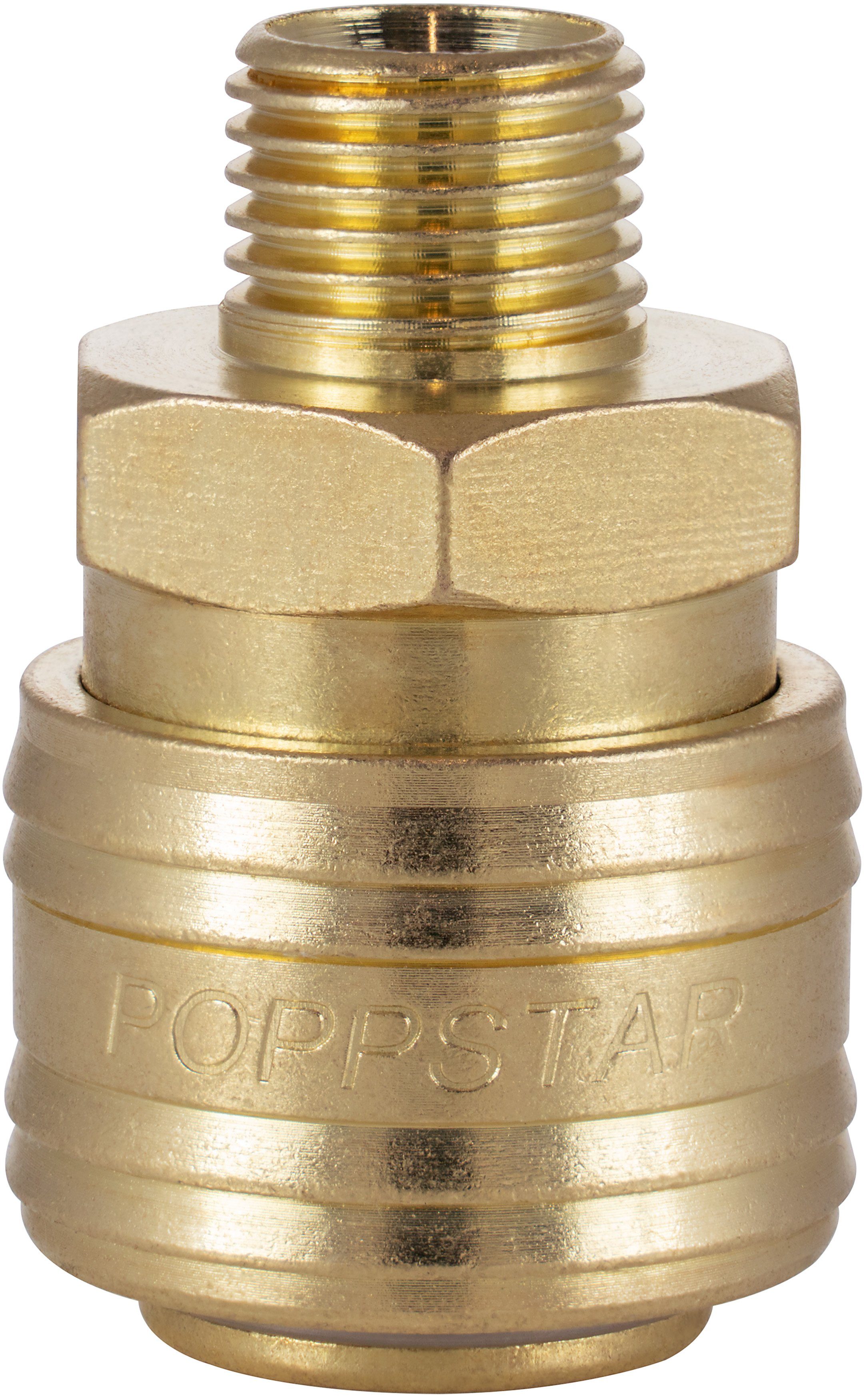 Poppstar Schnellkupplung Schnellkupplung Druckluft NW 7,2, (1-tlg), mit 1/4 Zoll Außengewinde für Druckluft-Anschluss