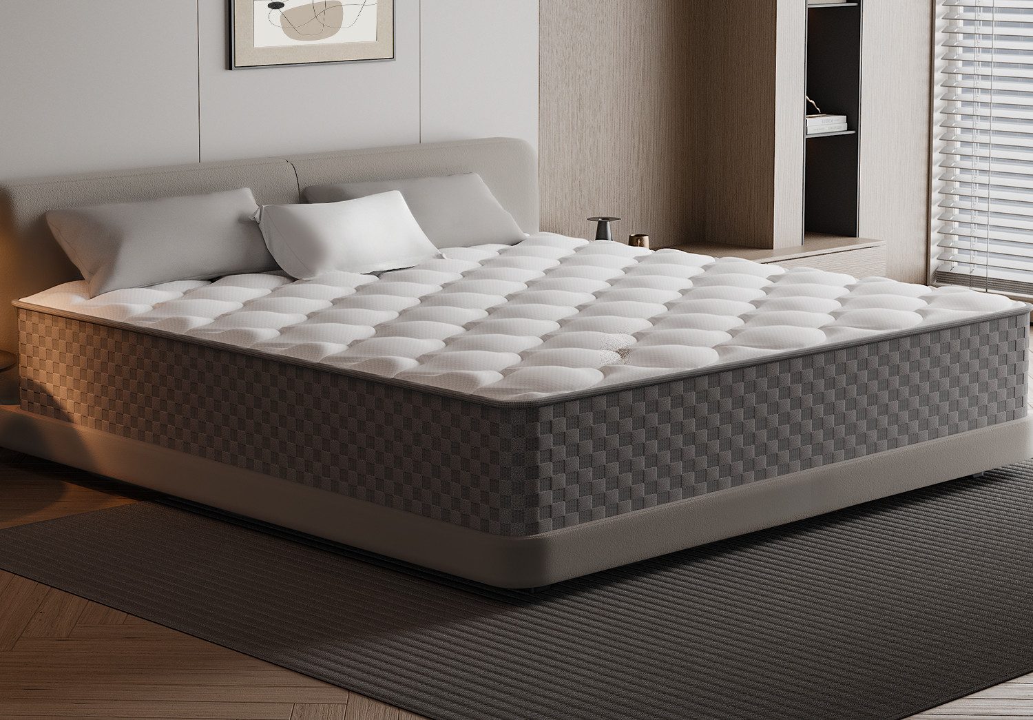 Boxspringmatratze Taschenfederkernmatratze Matratze H3, 7-Zone Federkernmatratze, Hiazurm, 22 cm hoch, (Atmungsaktiv, Orthopädische, mit Spannbettlaken, Qualitätsmatratzen Für Kinder und Erwachsene), Matratze 90x200 cm