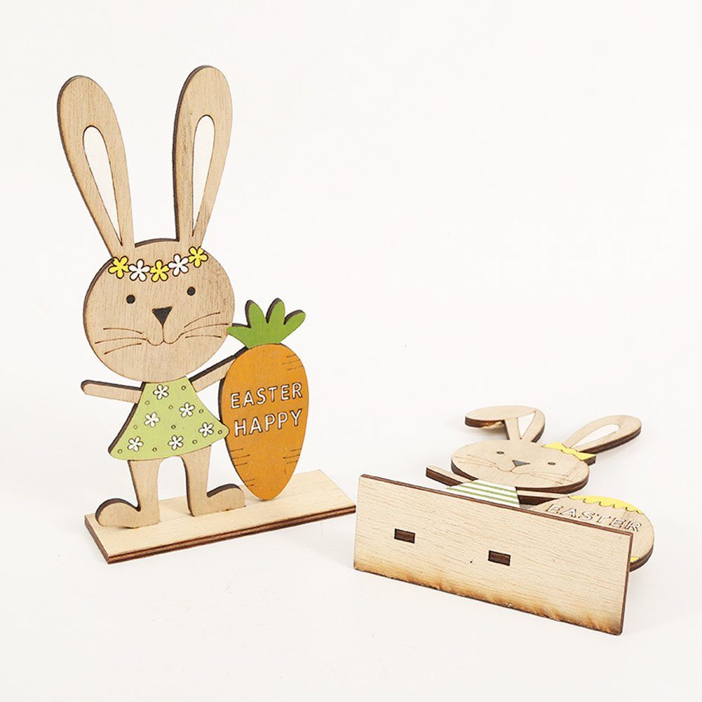 Dekoobjekt Deko Set (2 Holz,2er St) für aus Aufsteller Deko Ostern OUSPO Osterhase