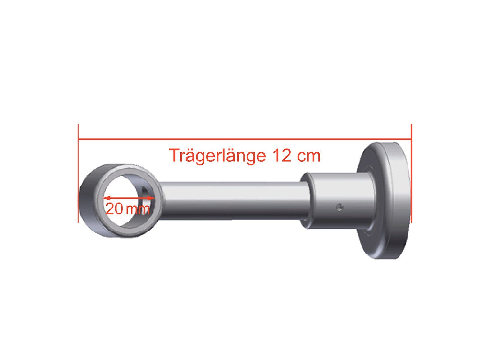 schwarz von mit Passend Rohre Durchmesser Vorhangstangen, für Befestigungsmaterial), (inklusive und Stangen Gardinenstangenhalter nodeko, Rohre Gardinenstangen Träger Wandhalterung 20 mm für für mm, 20 Ø einem und