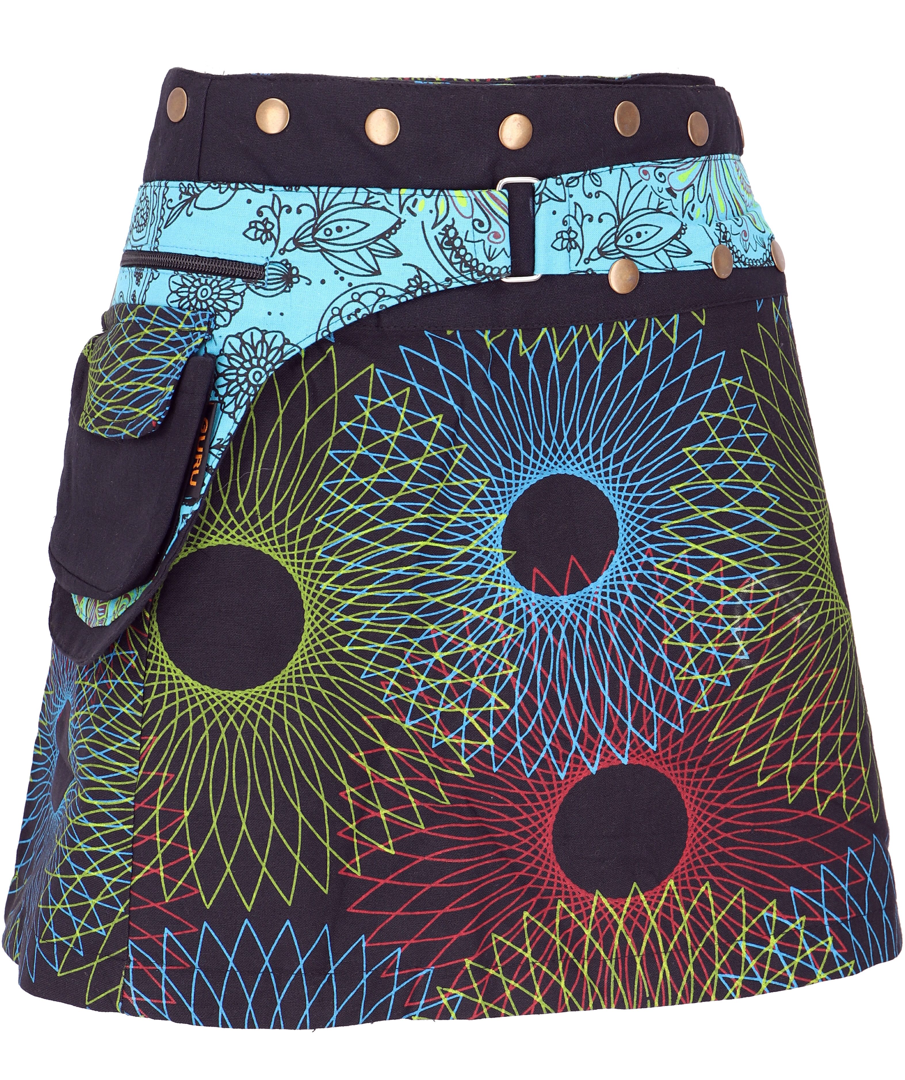 Guru-Shop Minirock Wickelrock, kurzer Fusion Mandala günstig online kaufen