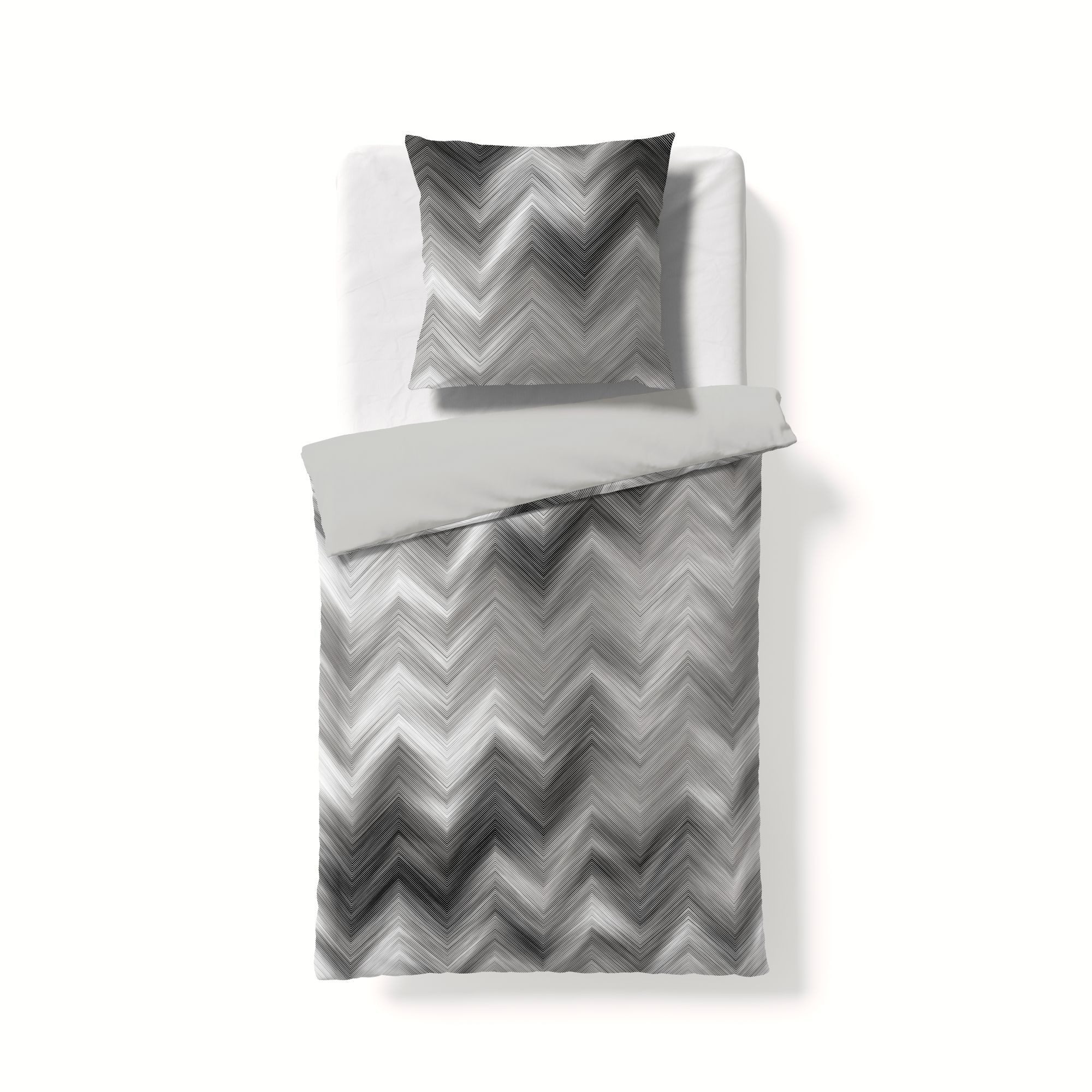 fleuresse Bettwäsche Fleuresse Valencia Samt Flanell Bettwäsche 135x200 Wende Zickzack, Flanell, 2 teilig