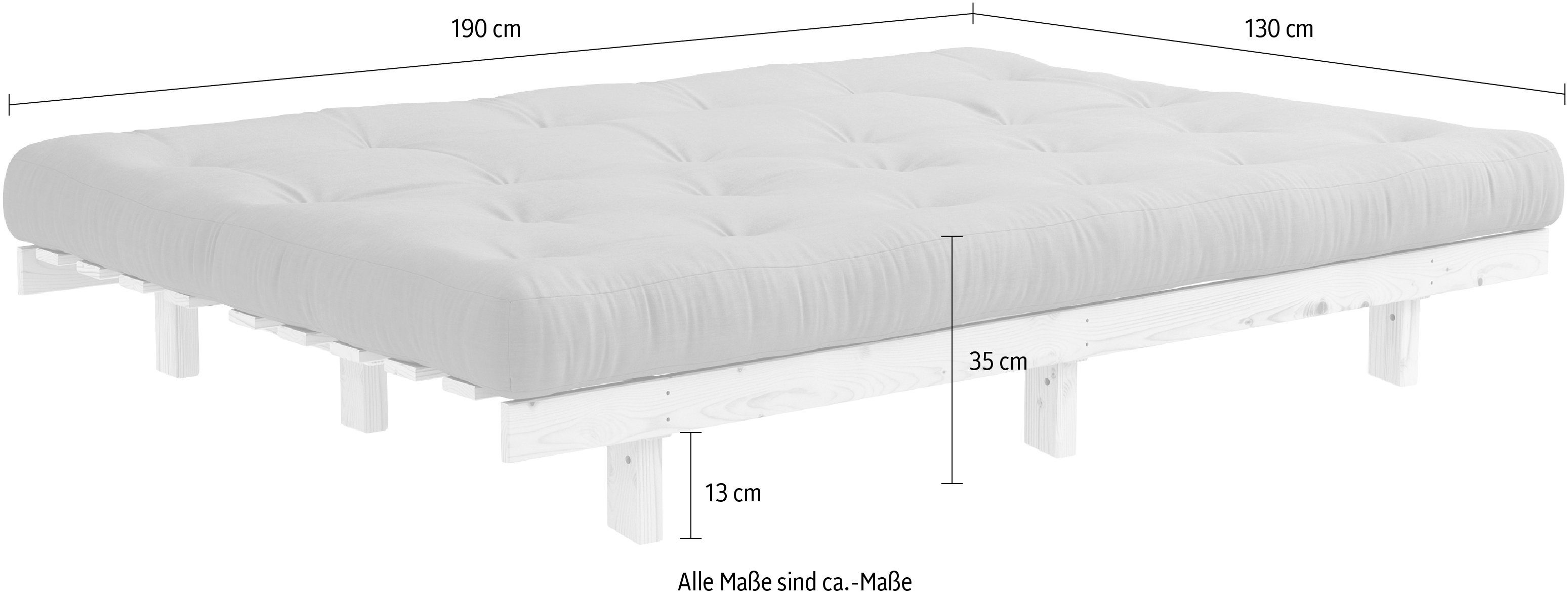 Futonmatratze Teile, 2 und Bettfunktion Schlafsofa Design Dunkelgrau mit Lean, Karup