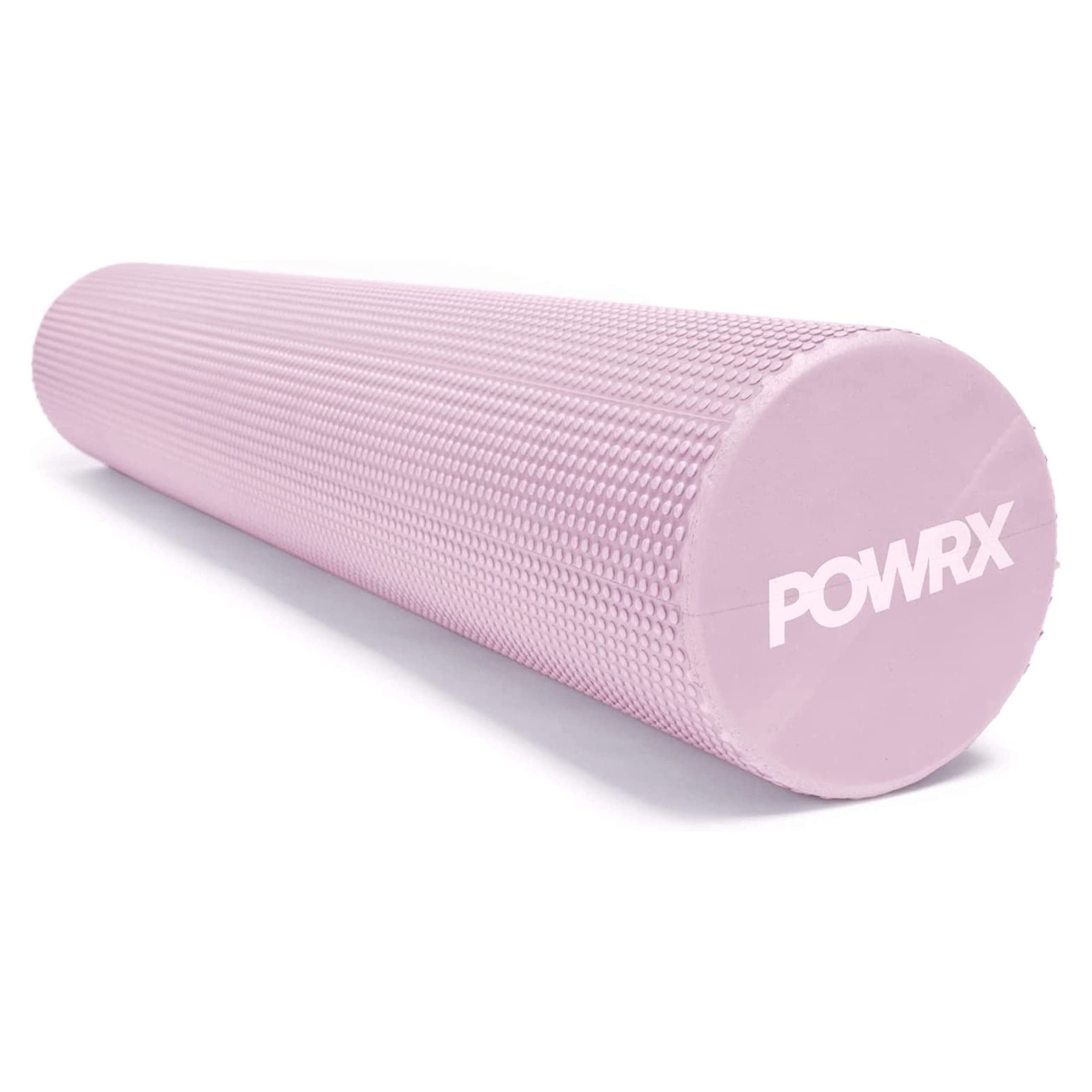 POWRX Pilatesrolle Yoga-/Pilates-/Schaumstoff-Roller 45/90cm für Faszien-Training, Pink - 90 X 15 Cm