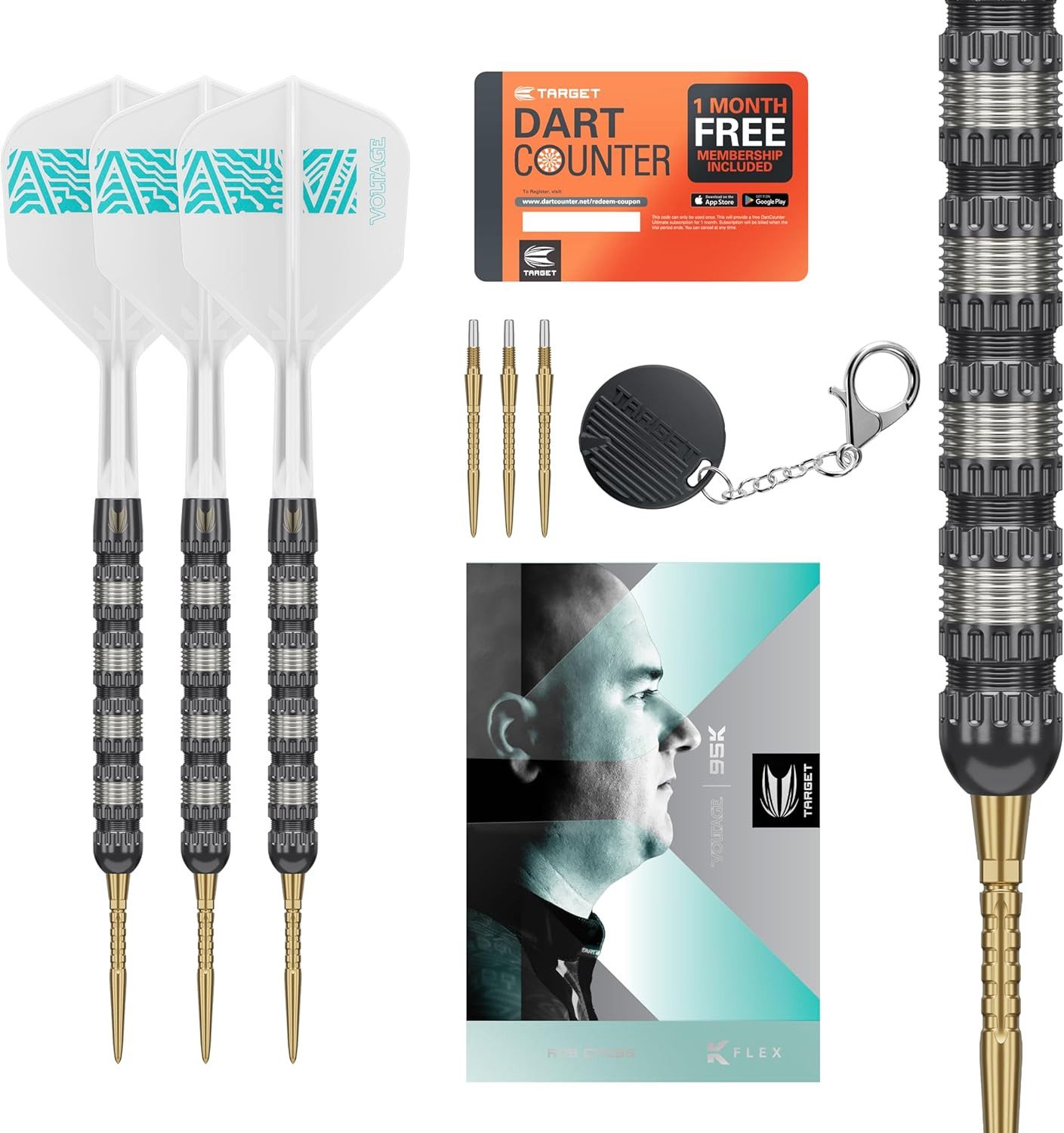 Dartpfeil Rob Cross 95K 95K Swiss Point Steeldarts, 95% Tungsten, 23G
