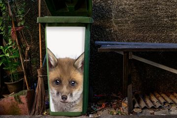 MuchoWow Wandsticker Fuchs - Tiere - Jungtier - Jungen - Mädchen - Kind (1 St), Mülleimer-aufkleber, Mülltonne, Sticker, Container, Abfalbehälter