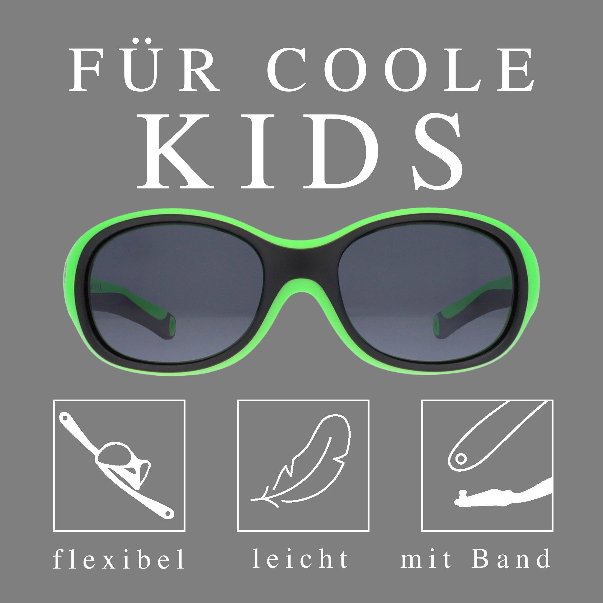 ActiveSol Sonnenbrille Kinder Sonnenbrille Kids, 2-6 Jahre, UV-Schutz, polarisiert Flexibel & Unzerstörbar, Lotuseffekt