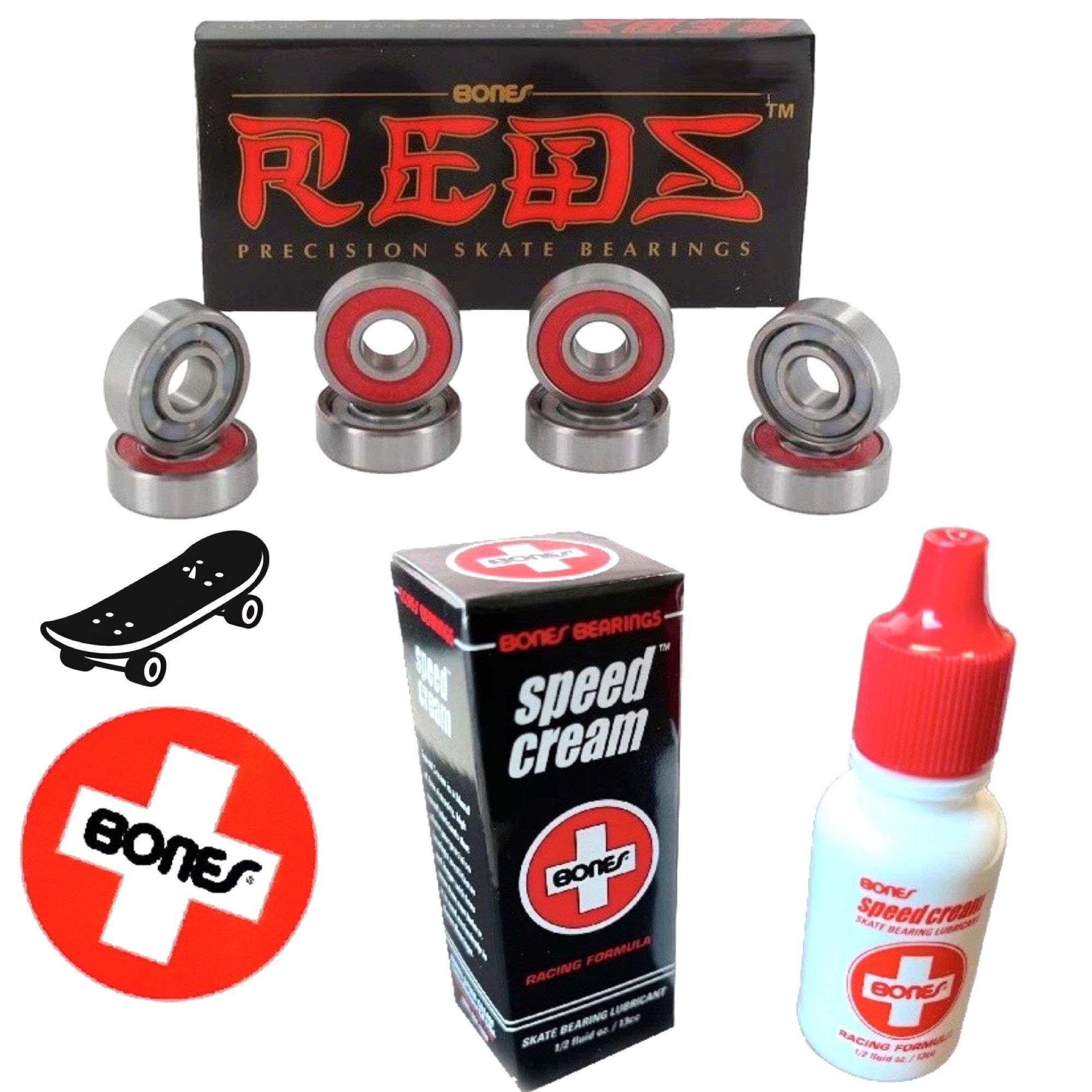 Bones Kugellager Bones REDS Bearings Kugellager (8er Pack) + Bones Speed Cream (Bundle)